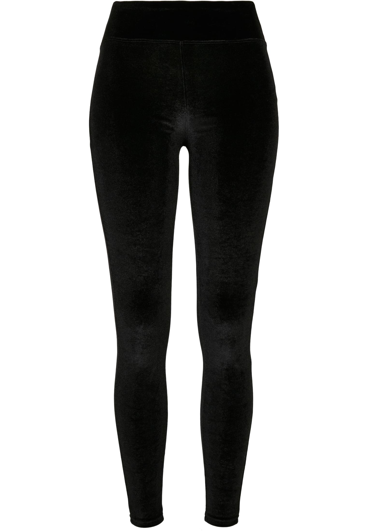 Ladies High Waist Velvet Leggings | black