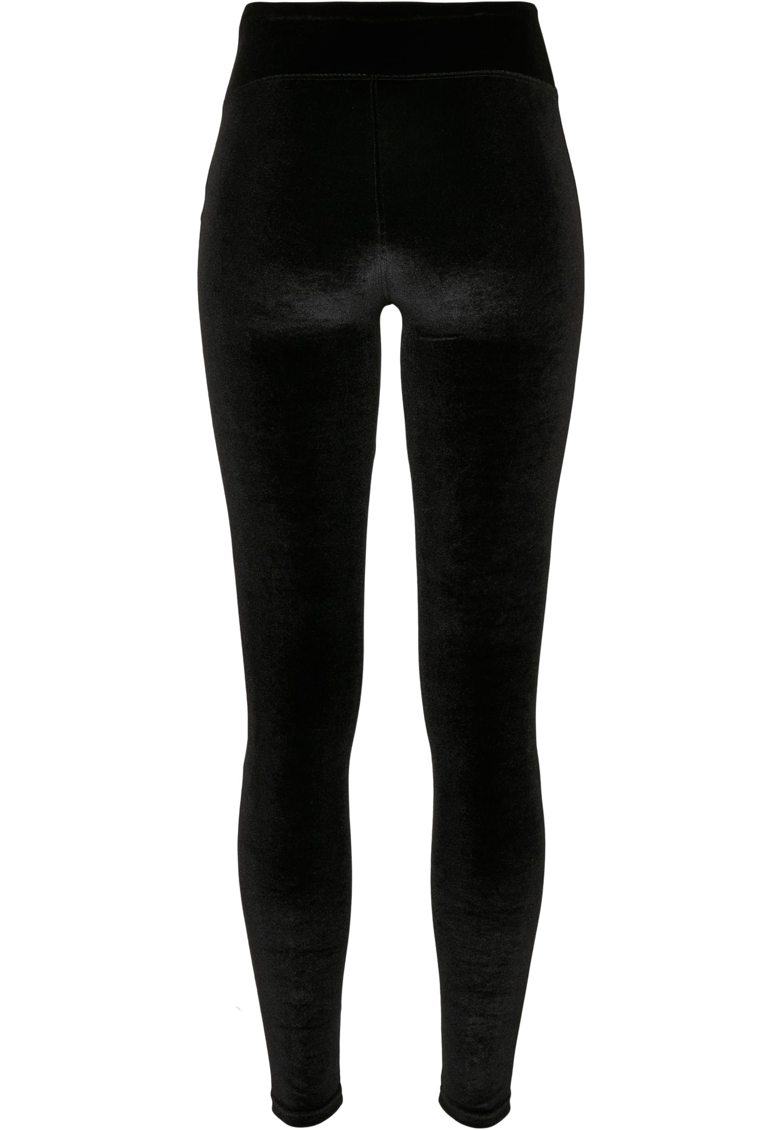 Ladies High Waist Velvet Leggings | black