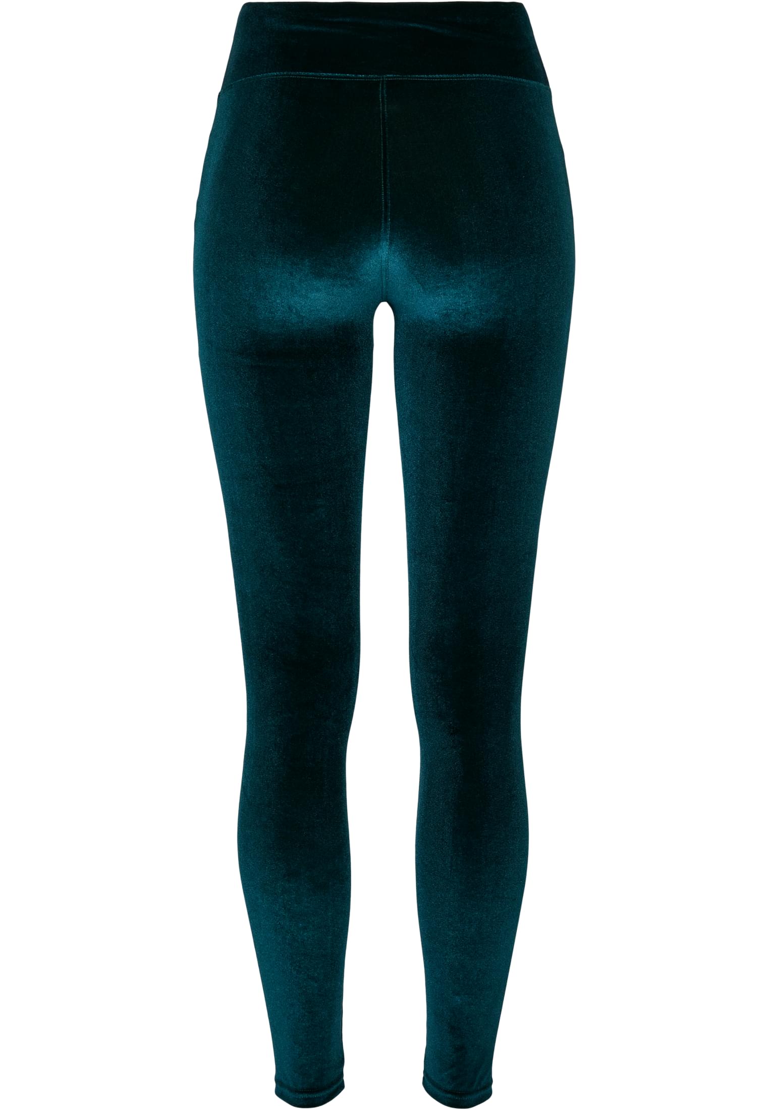 Ladies High Waist Velvet Leggings | teal