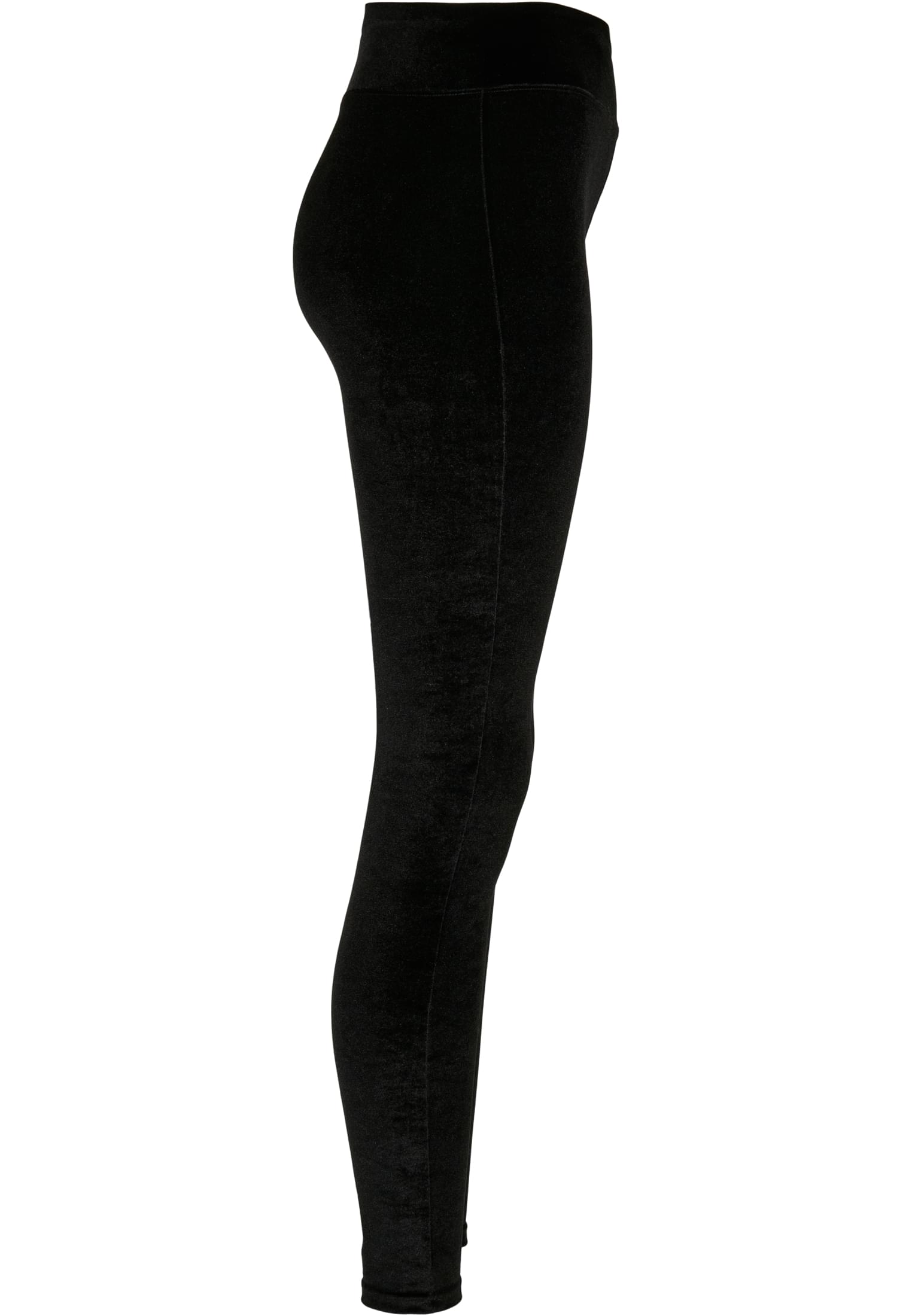 Ladies High Waist Velvet Leggings | black