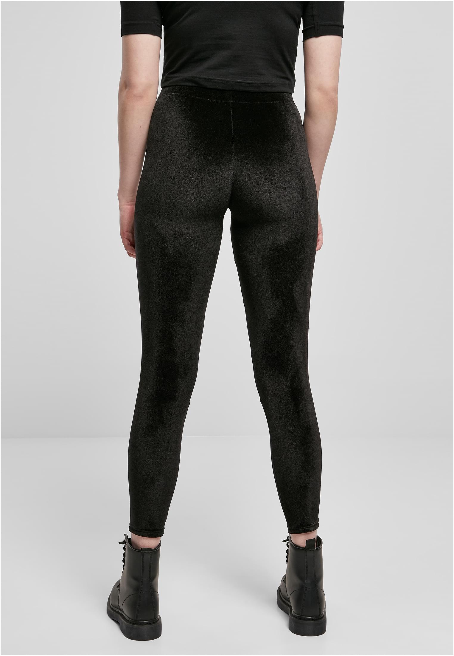 Ladies Velvet Tech Mesh Leggings | black