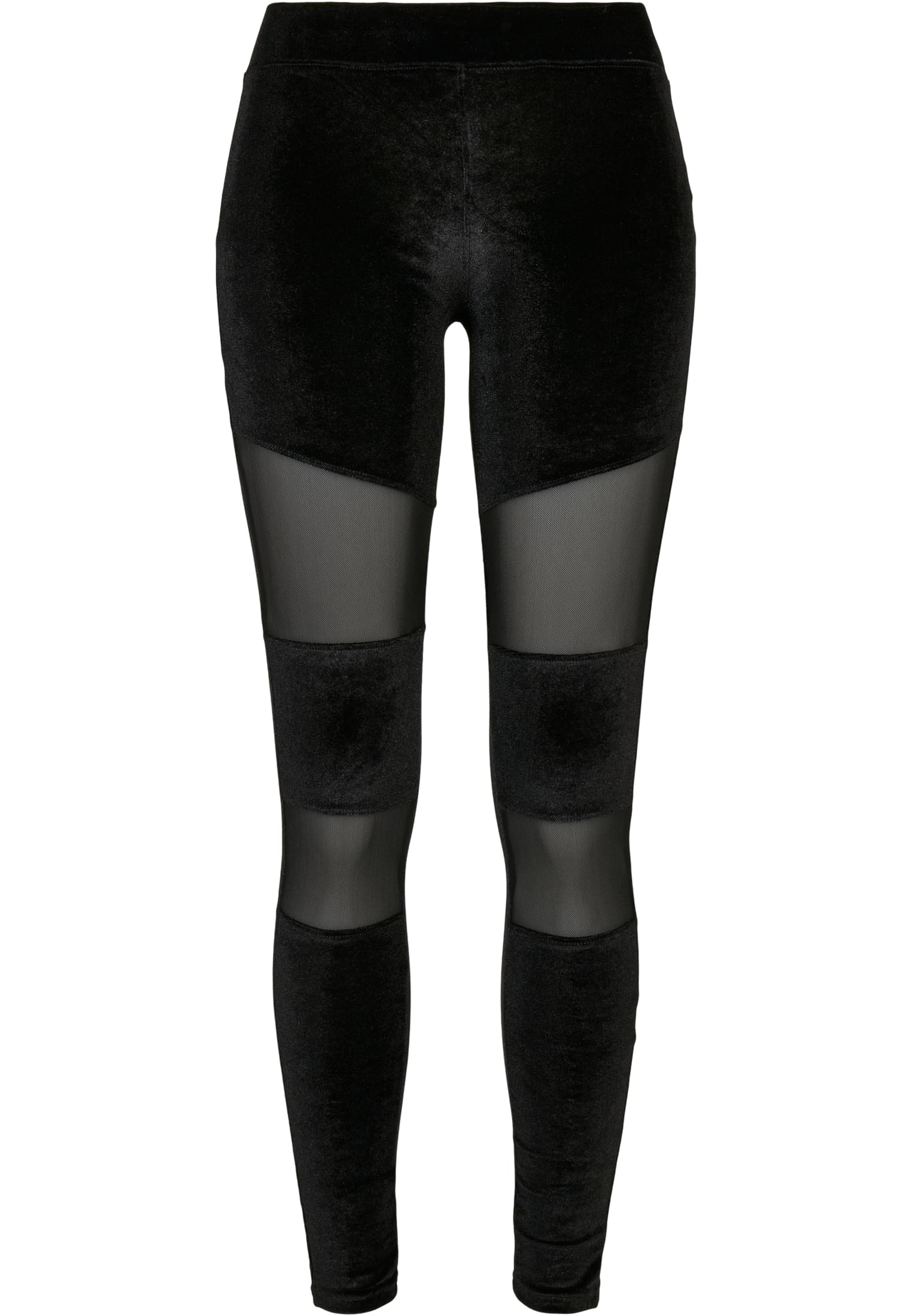 Ladies Velvet Tech Mesh Leggings | black