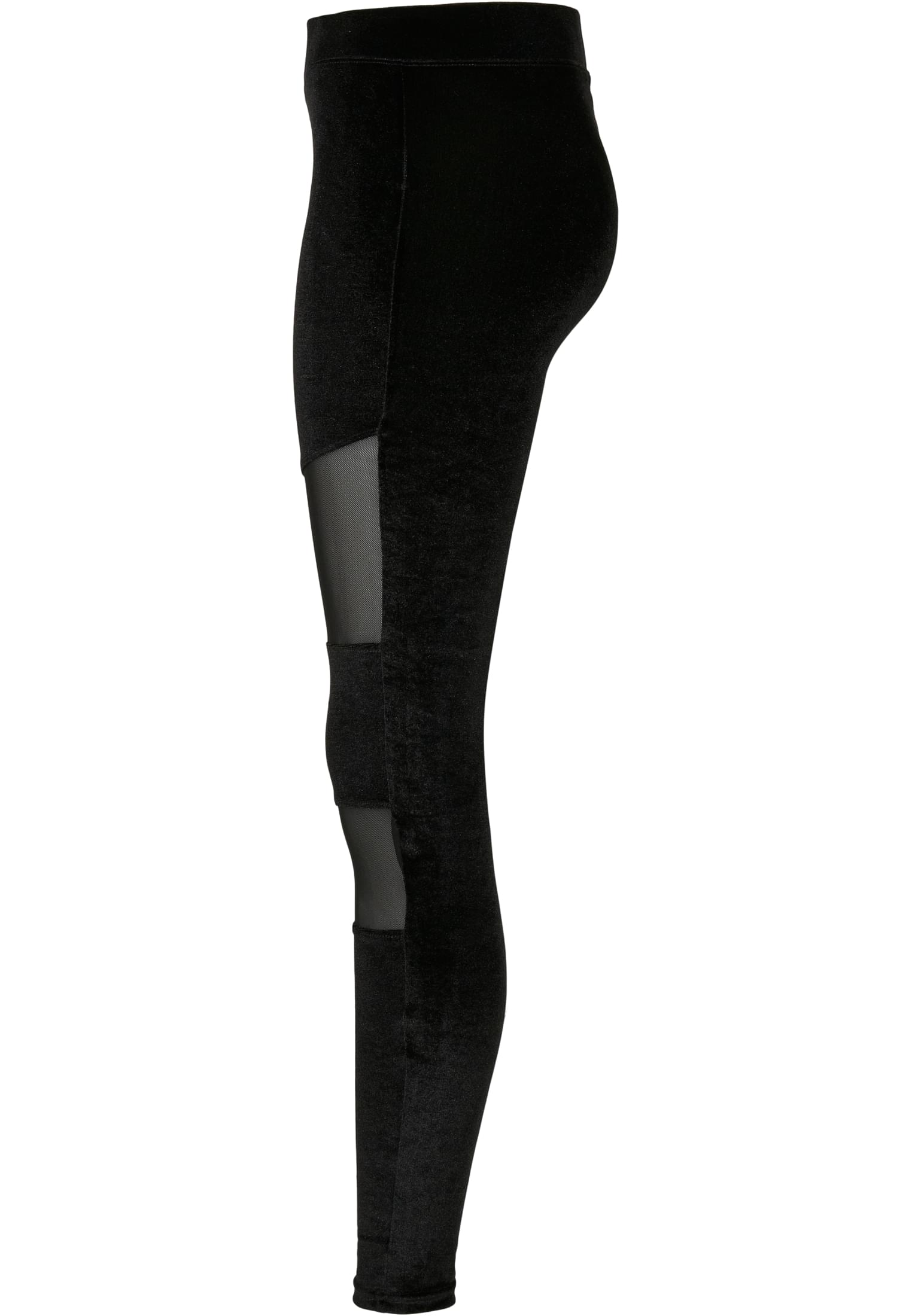 Ladies Velvet Tech Mesh Leggings | black