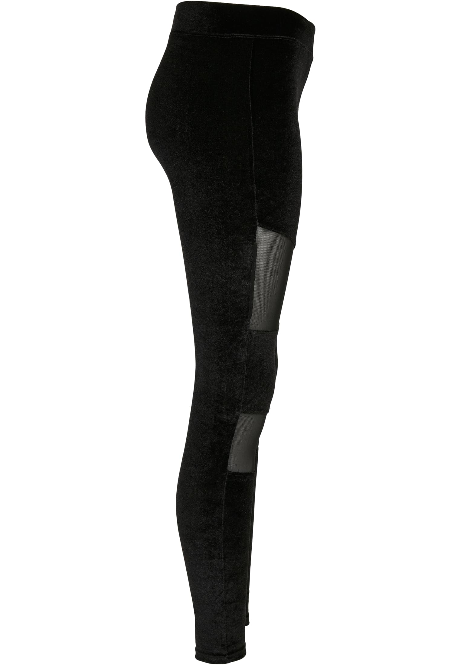 Ladies Velvet Tech Mesh Leggings | black