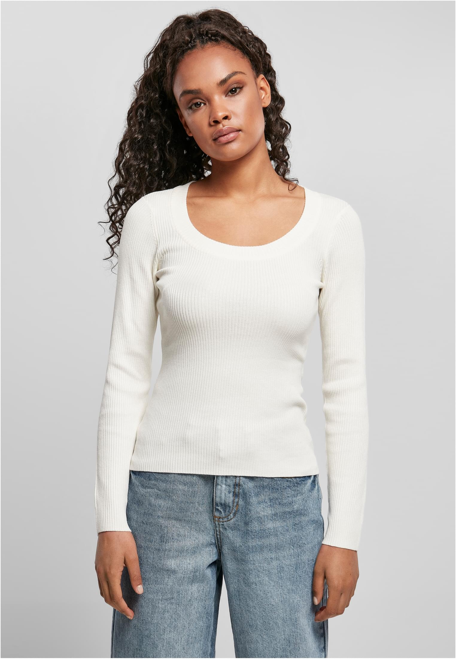 Ladies Wide Neckline Sweater | whitesand