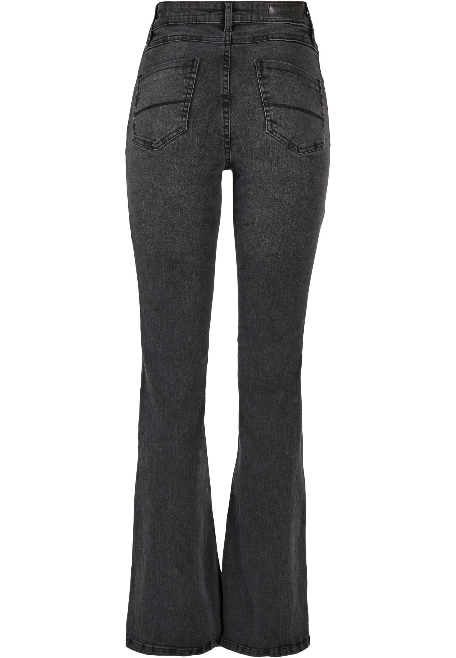 Ladies High Waist Flared Denim Pants | black washed