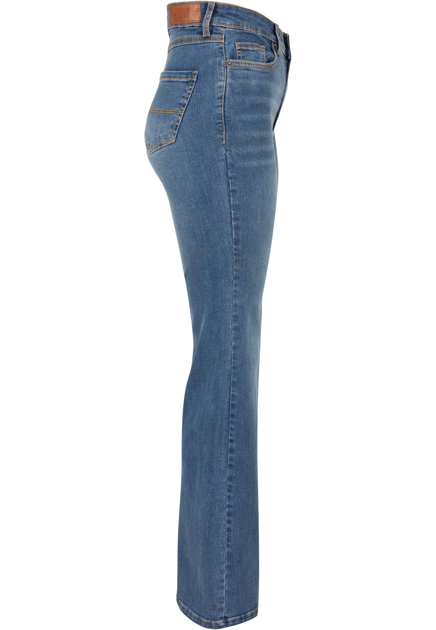 Ladies High Waist Flared Denim Pants | midstone washed