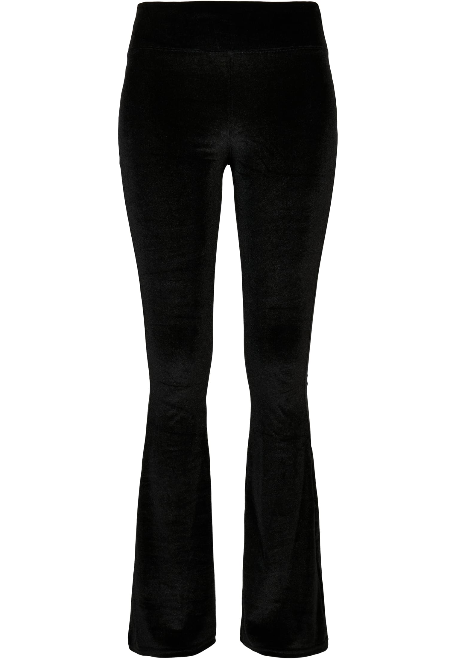 Ladies High Waist Velvet Boot Cut Leggings | black