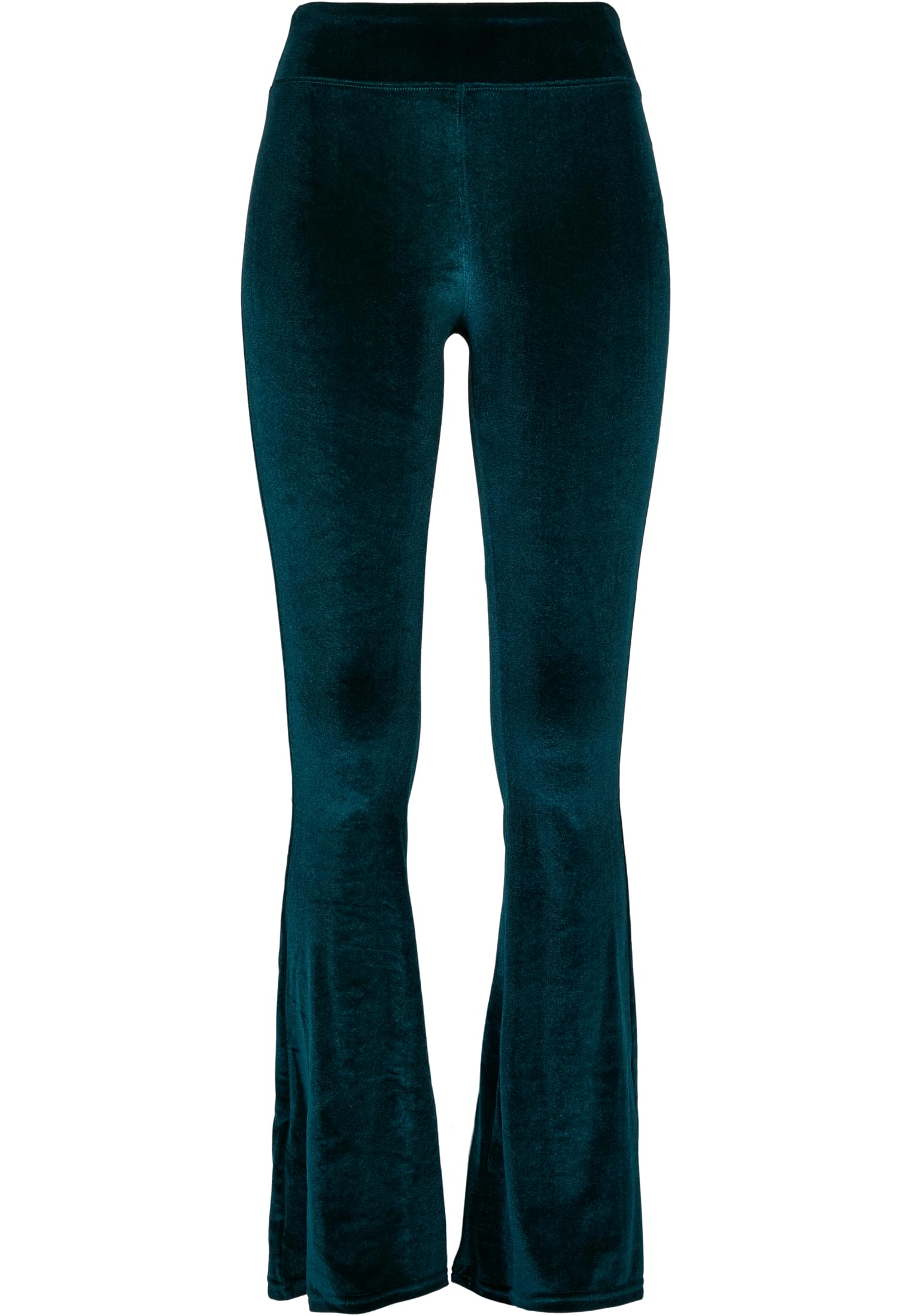 Ladies High Waist Velvet Boot Cut Leggings | teal