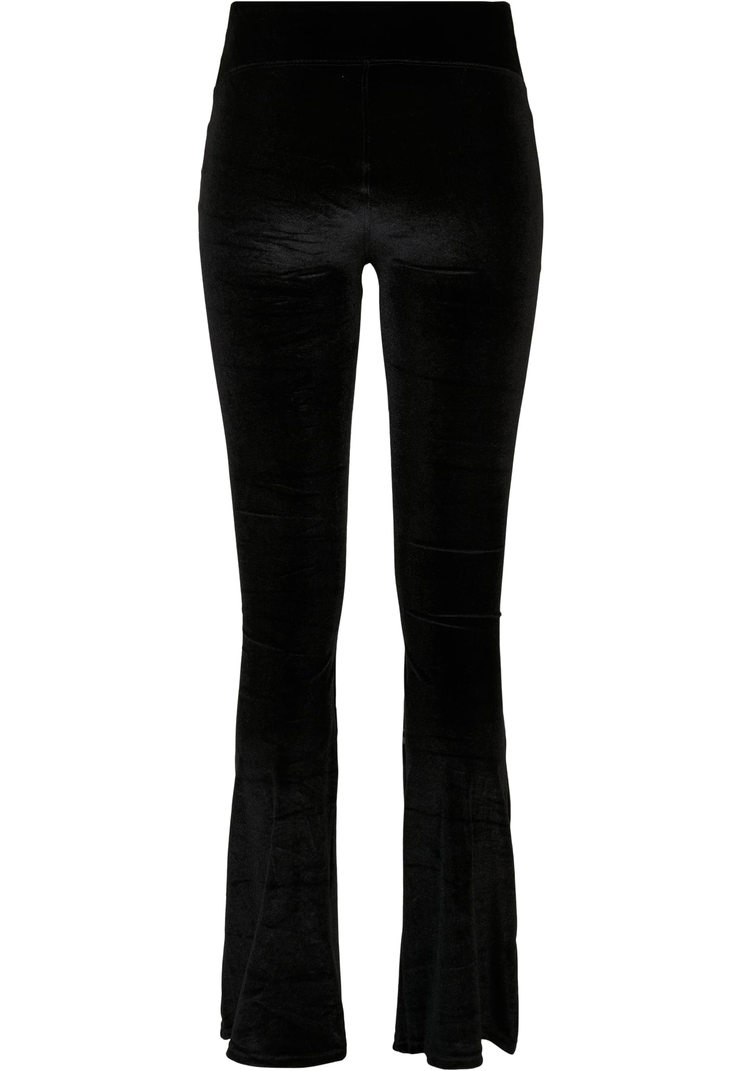 Ladies High Waist Velvet Boot Cut Leggings | black