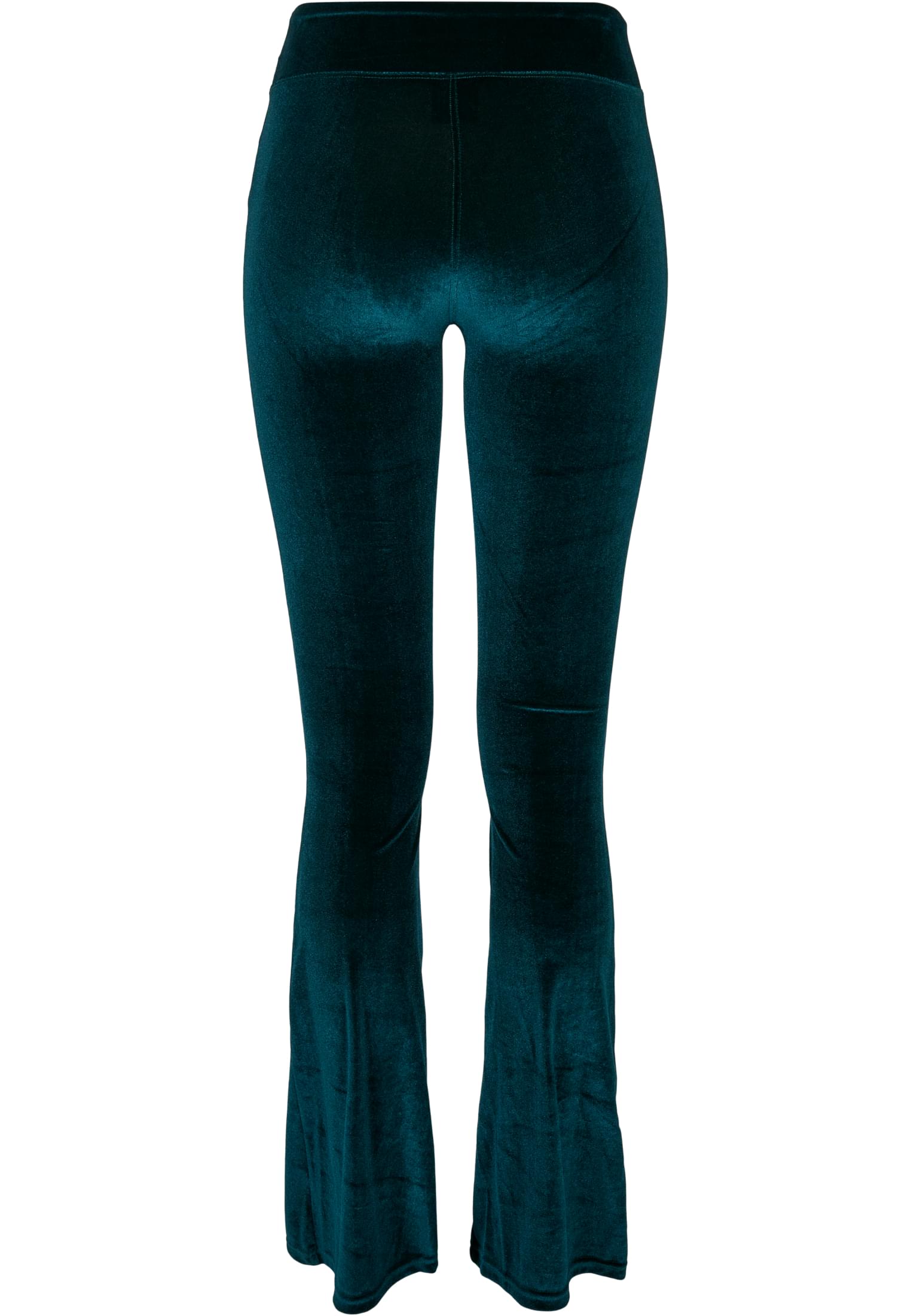 Ladies High Waist Velvet Boot Cut Leggings | teal