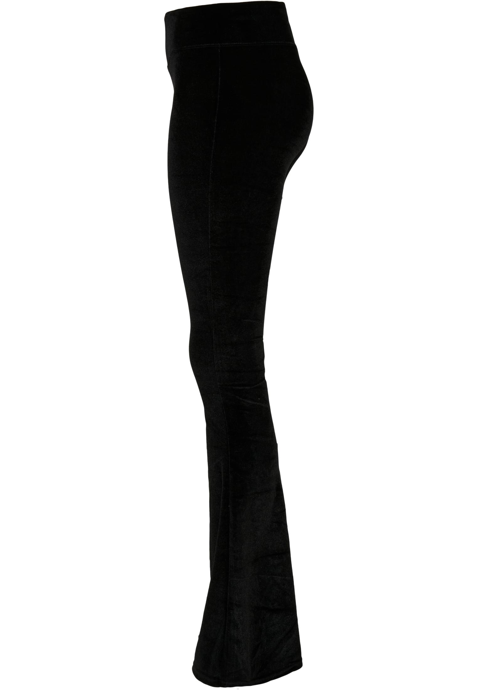 Ladies High Waist Velvet Boot Cut Leggings | black