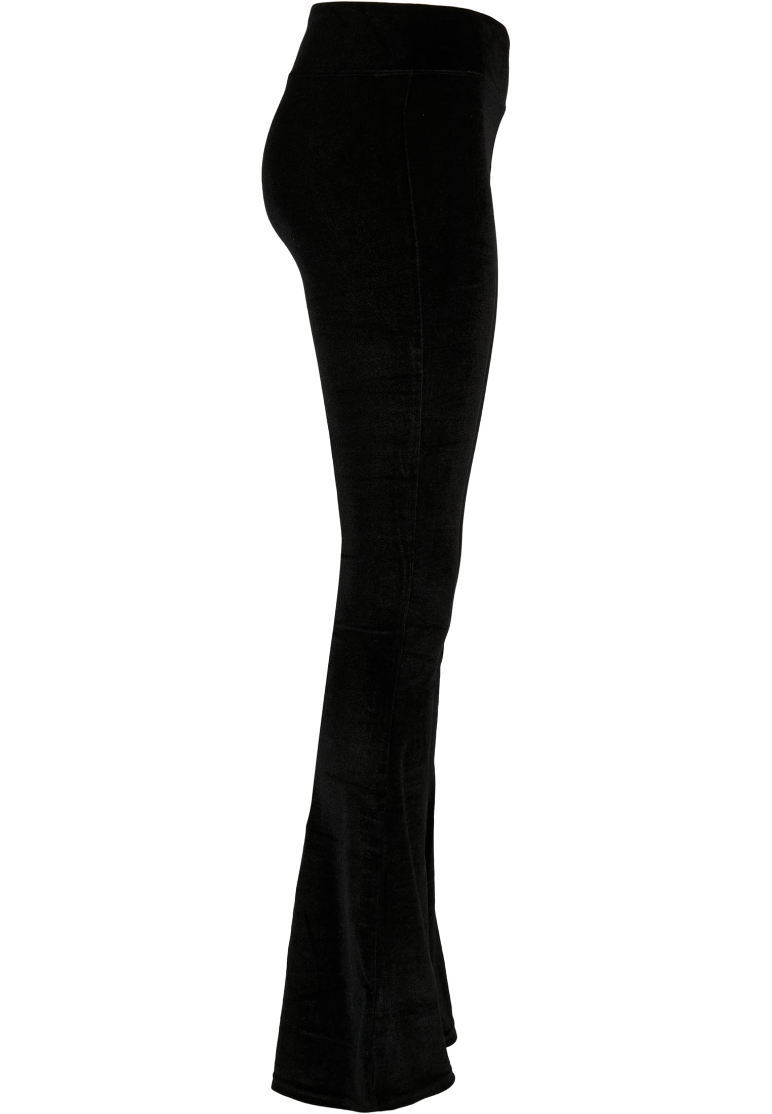 Ladies High Waist Velvet Boot Cut Leggings | black