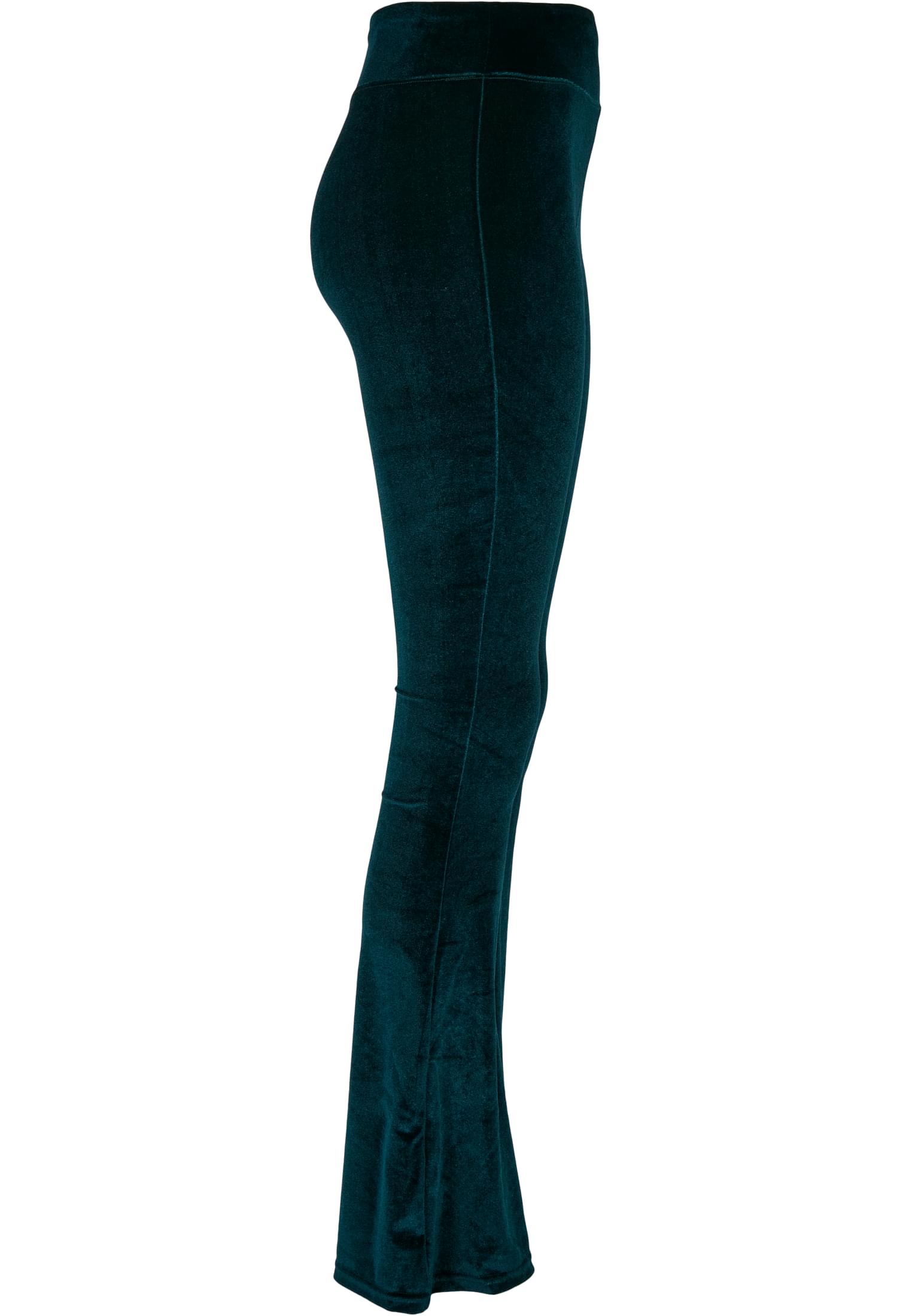 Ladies High Waist Velvet Boot Cut Leggings | teal