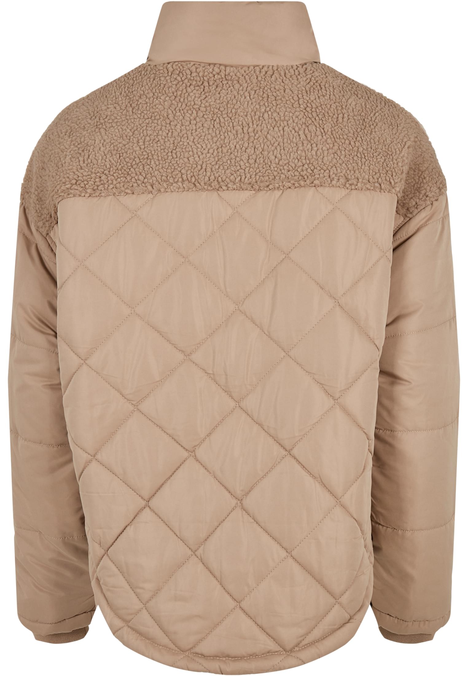 Ladies Oversized Diamond Quilt Puffer Jacket | softtaupe