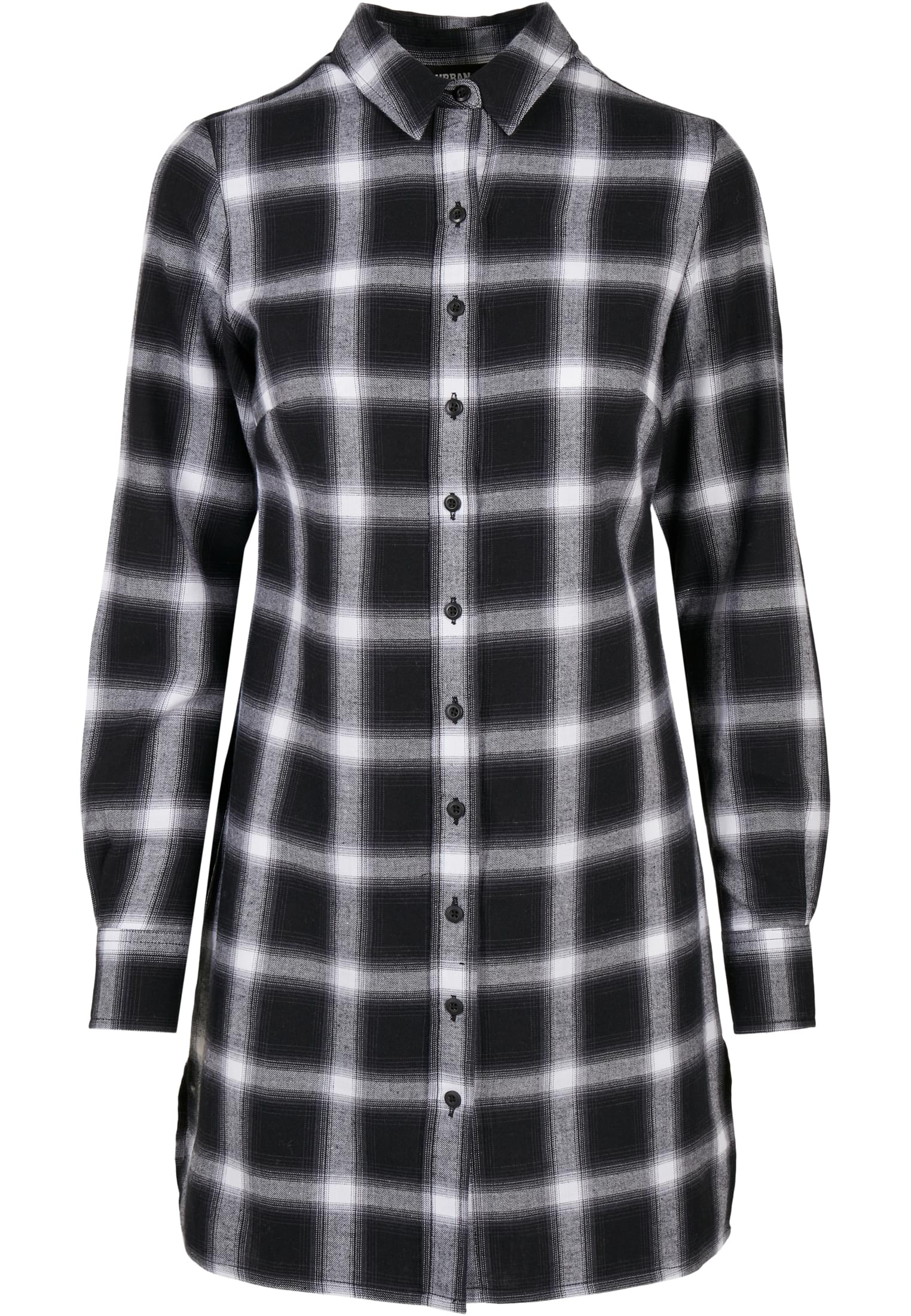 Ladies Cotton Check Shirt Dress | black/white