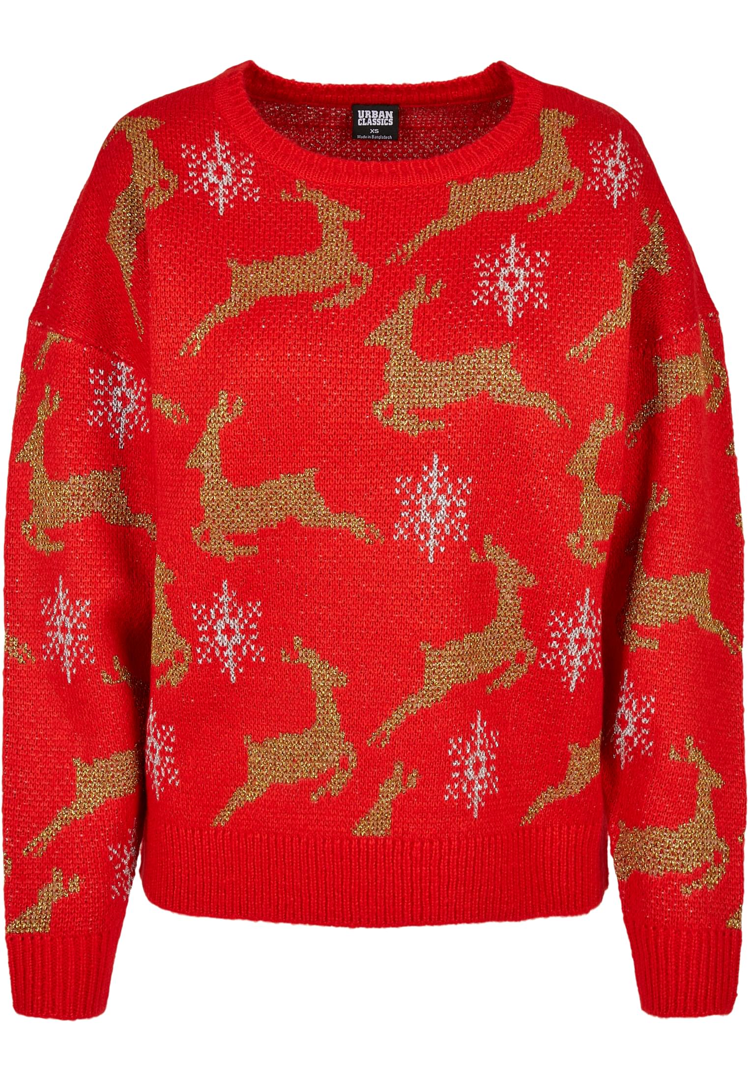 Ladies Oversized Christmas Sweater | red/gold