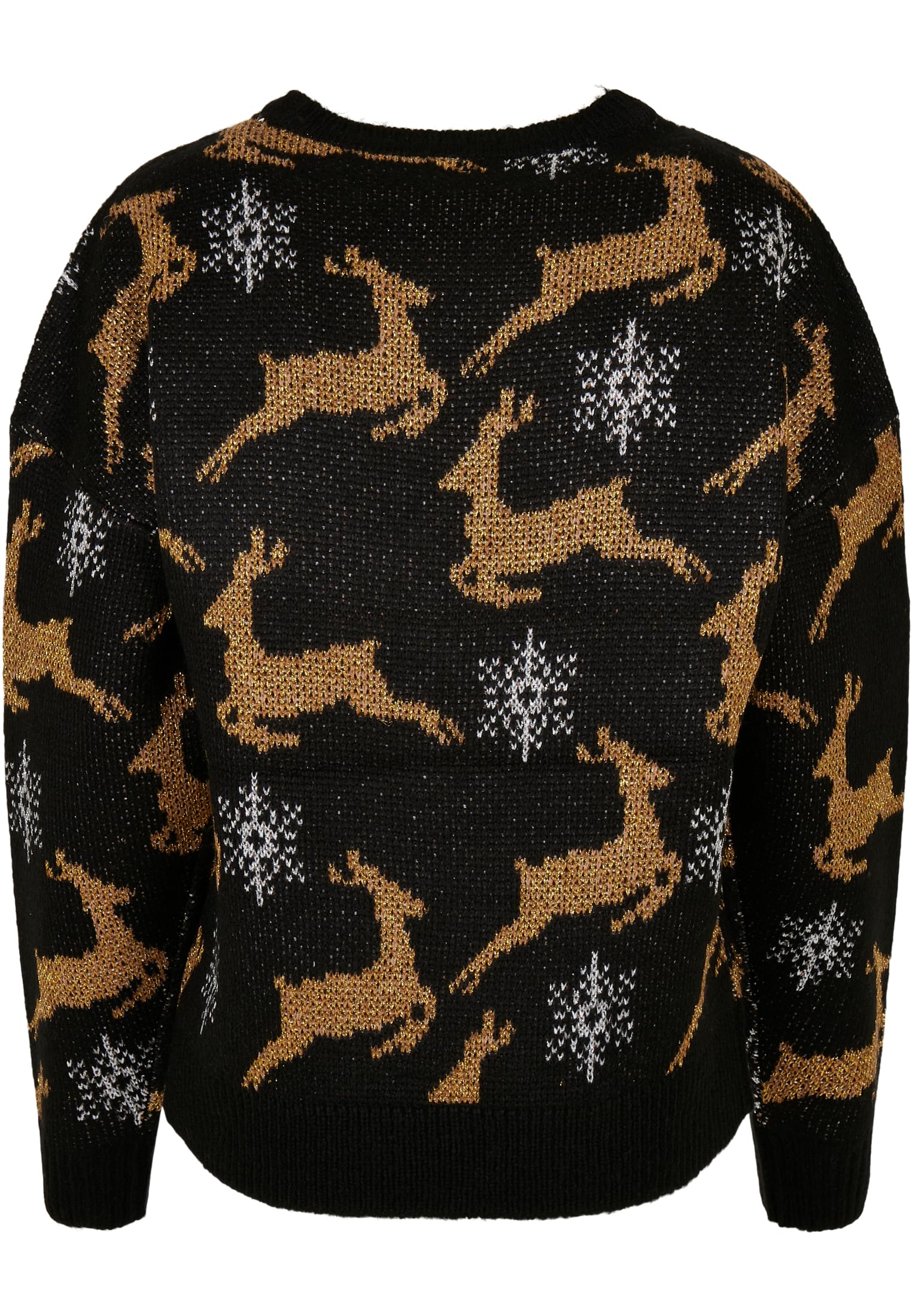 Ladies Oversized Christmas Sweater | black/gold