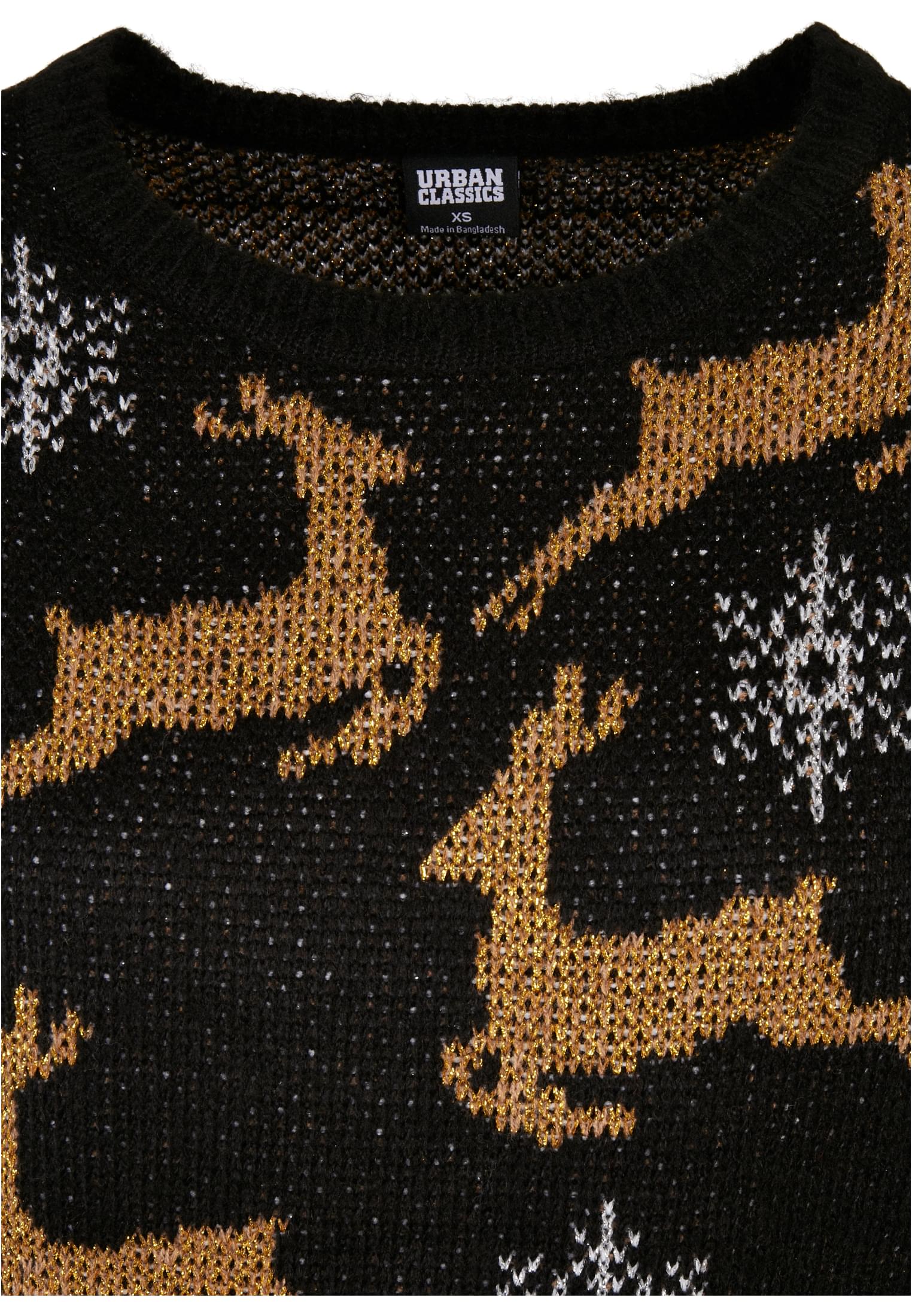 Ladies Oversized Christmas Sweater | black/gold