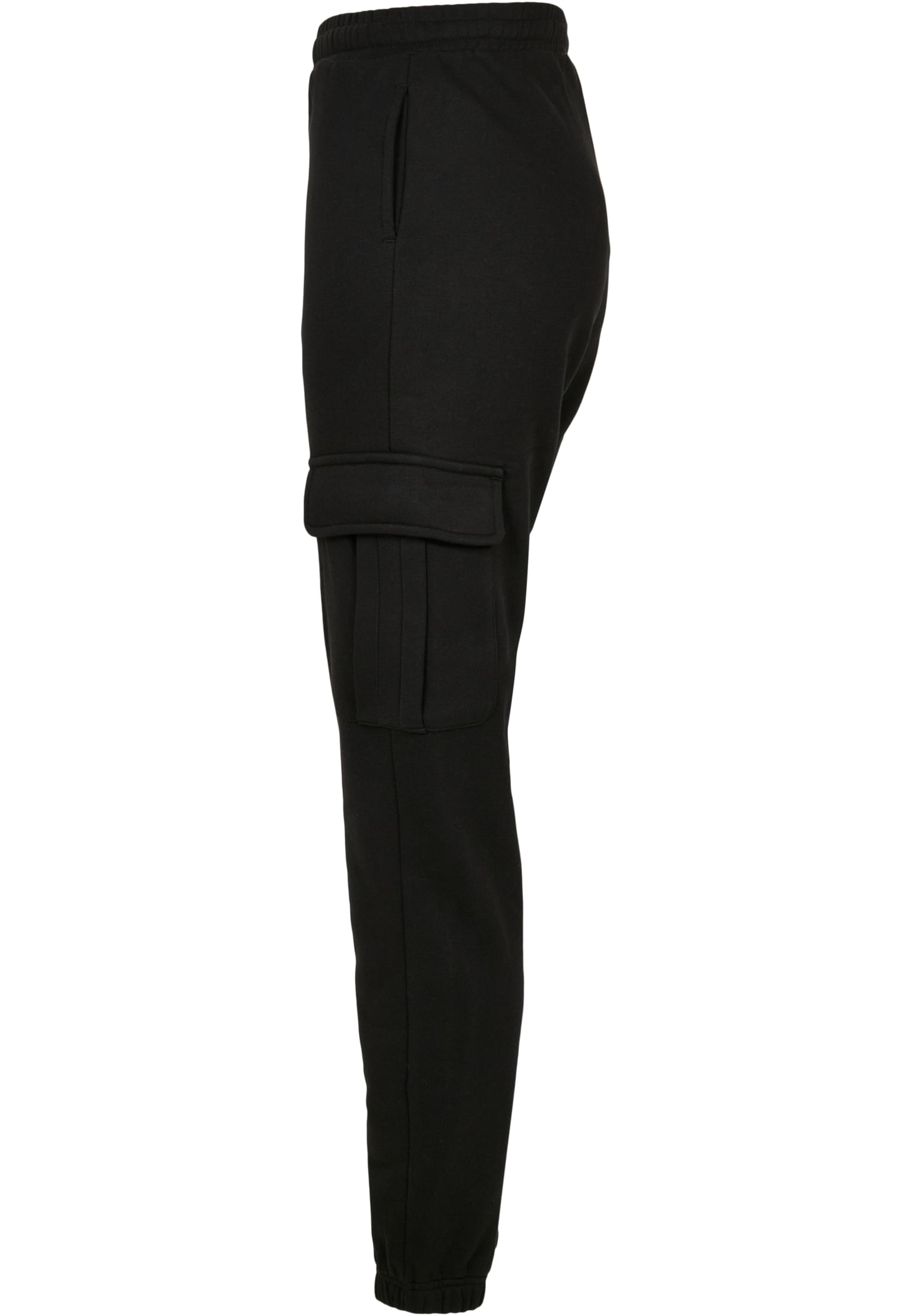 Ladies High Waist Cargo Sweat Pants | black