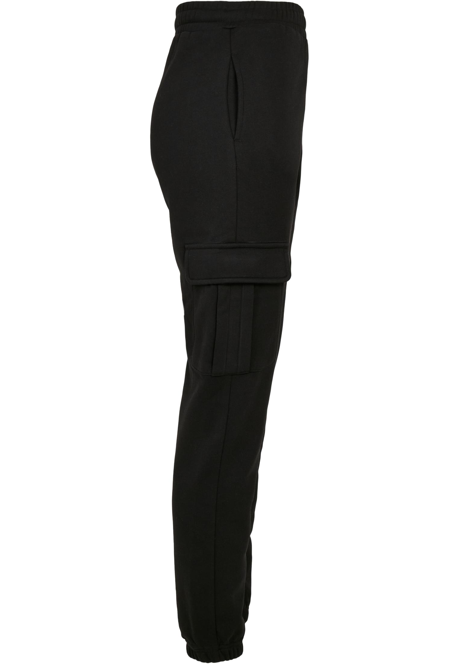 Ladies High Waist Cargo Sweat Pants | black