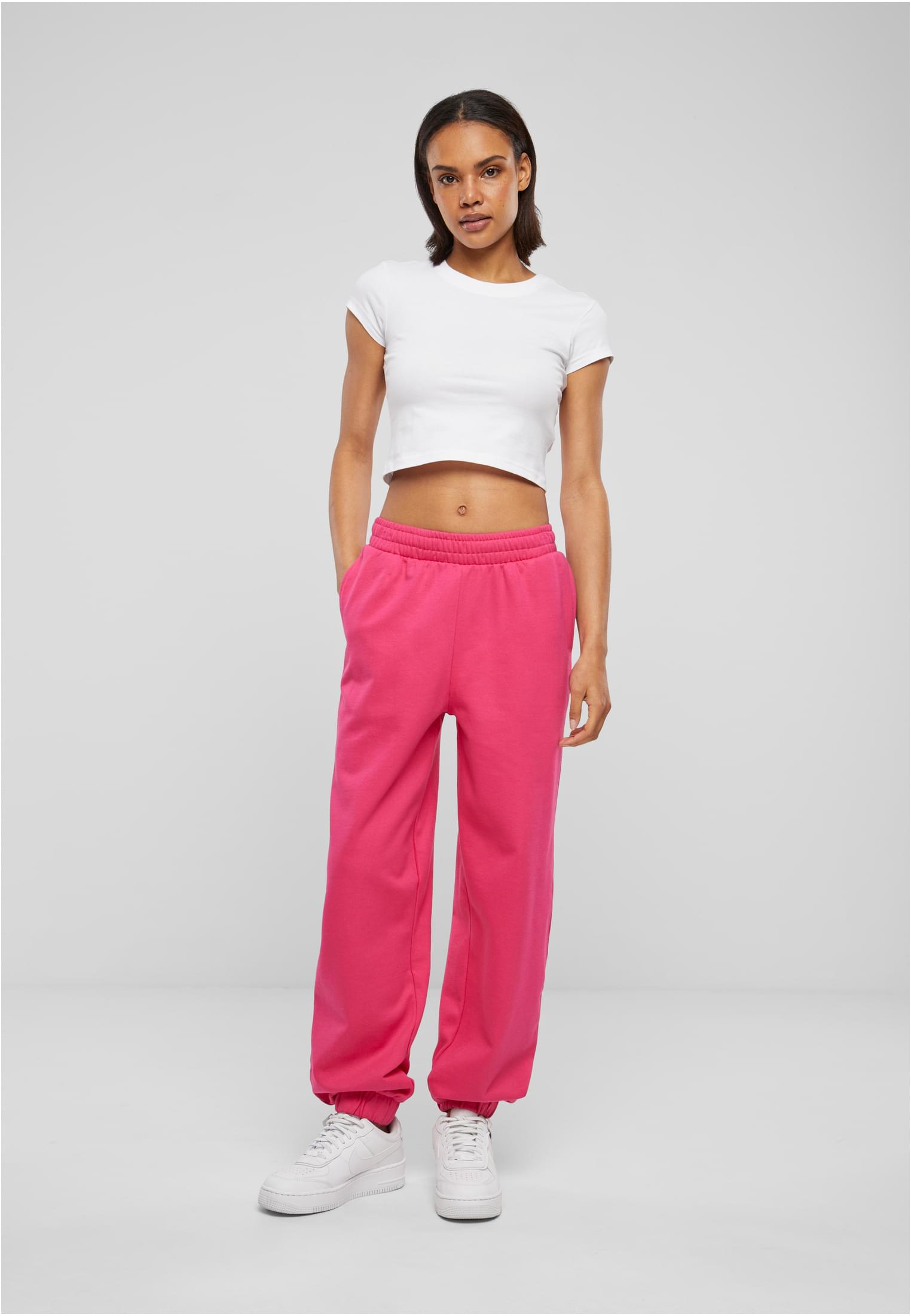 Ladies Organic High Waist Ballon Sweat Pants | hibiskuspink