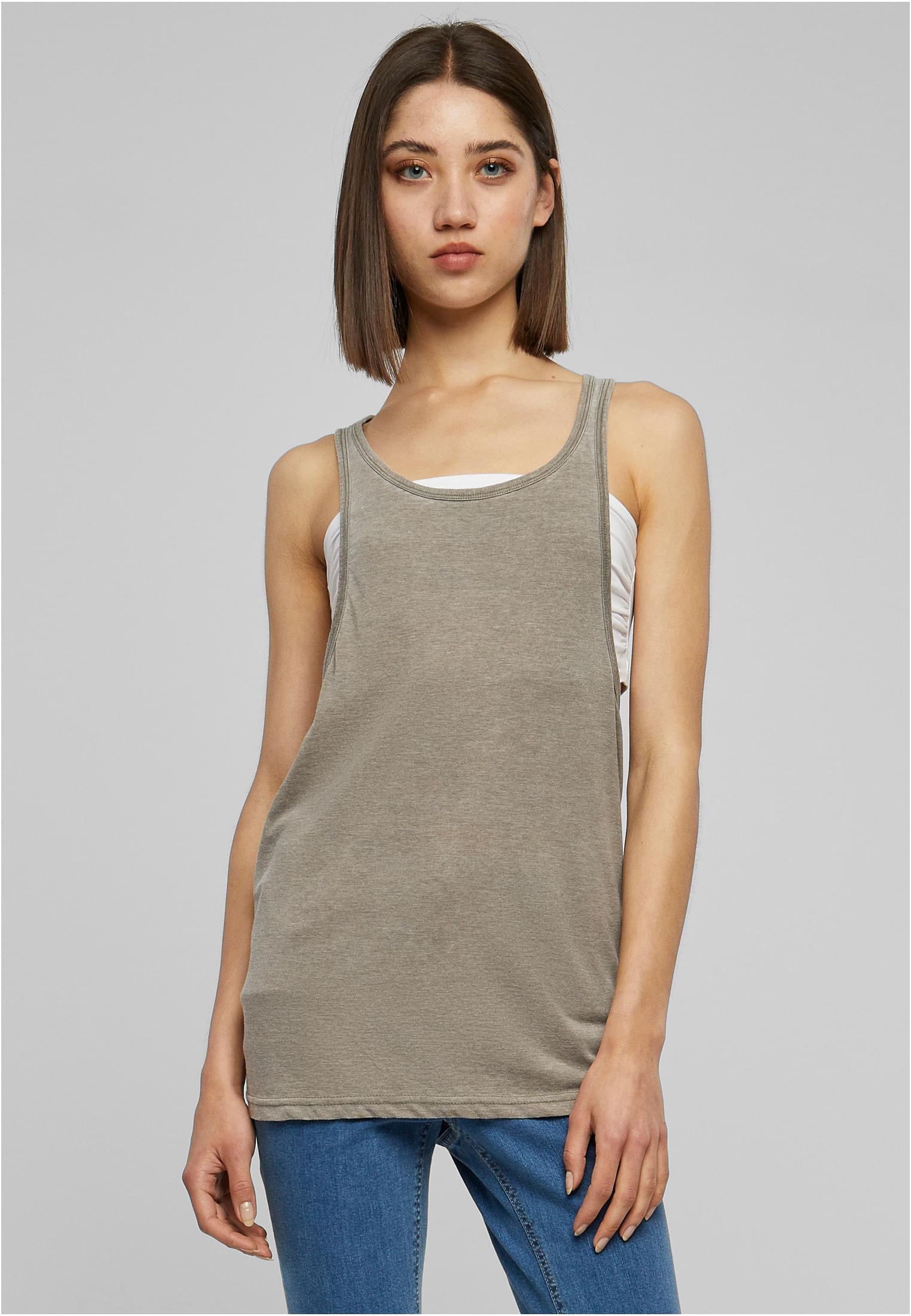 Ladies Loose Burnout Tank | olive