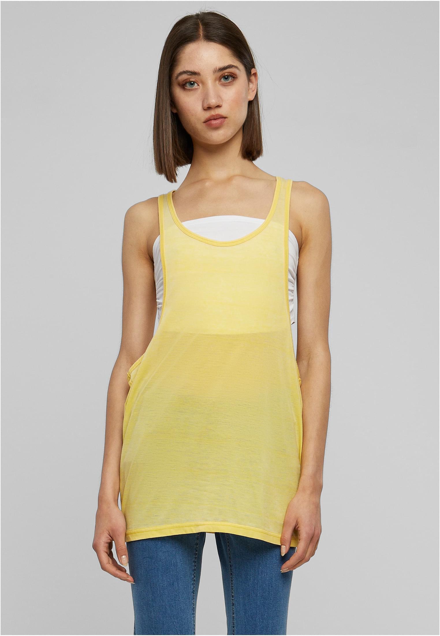 Ladies Loose Burnout Tank | yellow