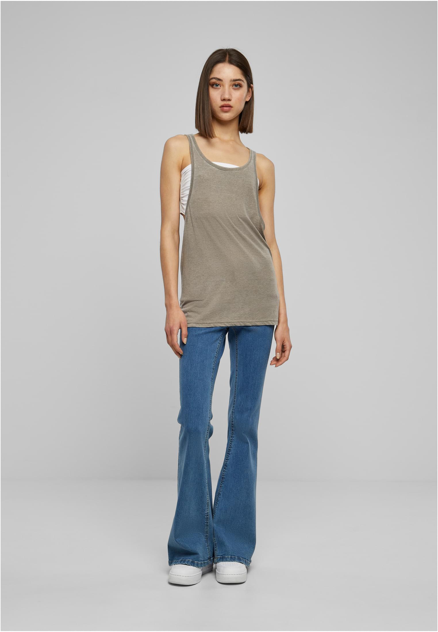 Ladies Loose Burnout Tank | olive