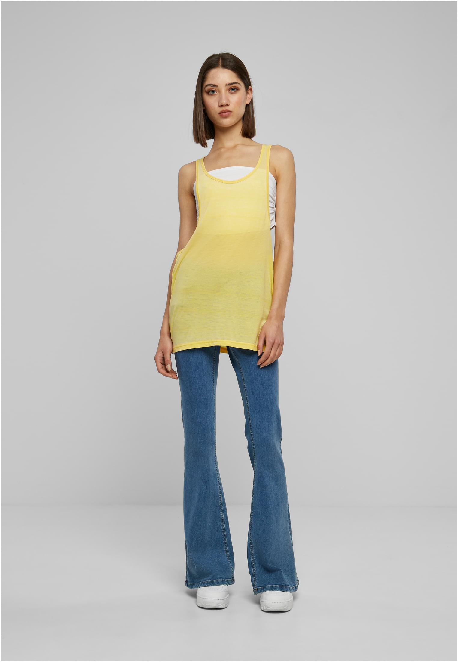 Ladies Loose Burnout Tank | yellow