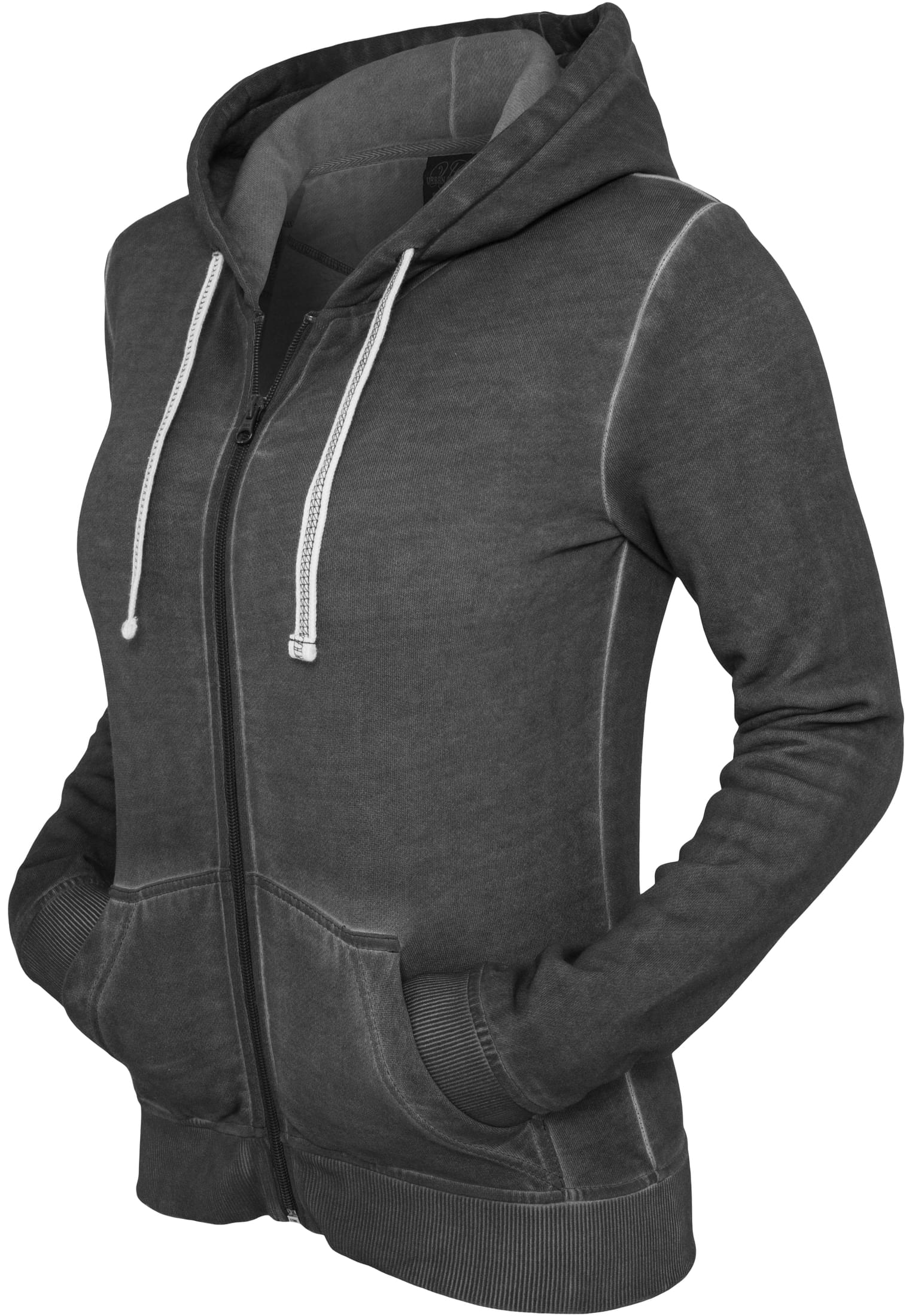 Ladies Spray Dye Zip Hoody | darkgrey