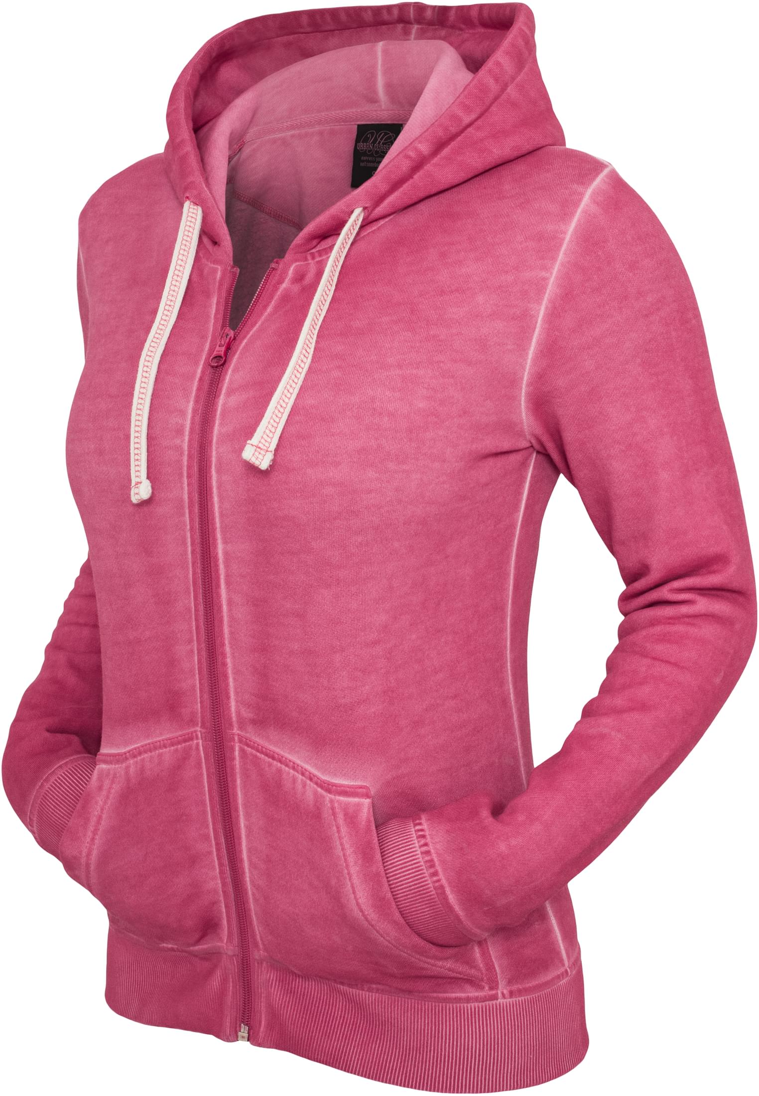 Ladies Spray Dye Zip Hoody | fuchsia