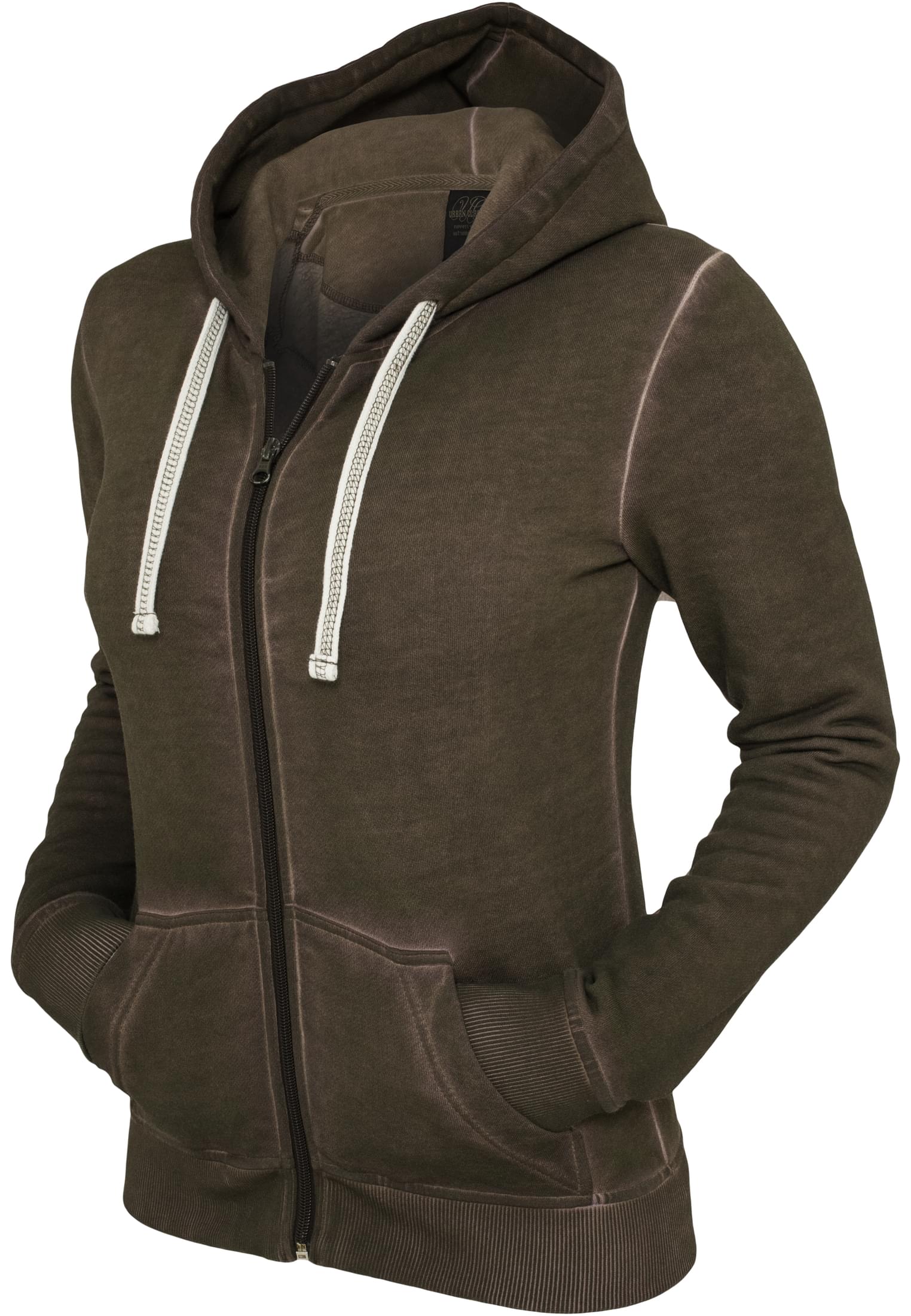 Ladies Spray Dye Zip Hoody | olive