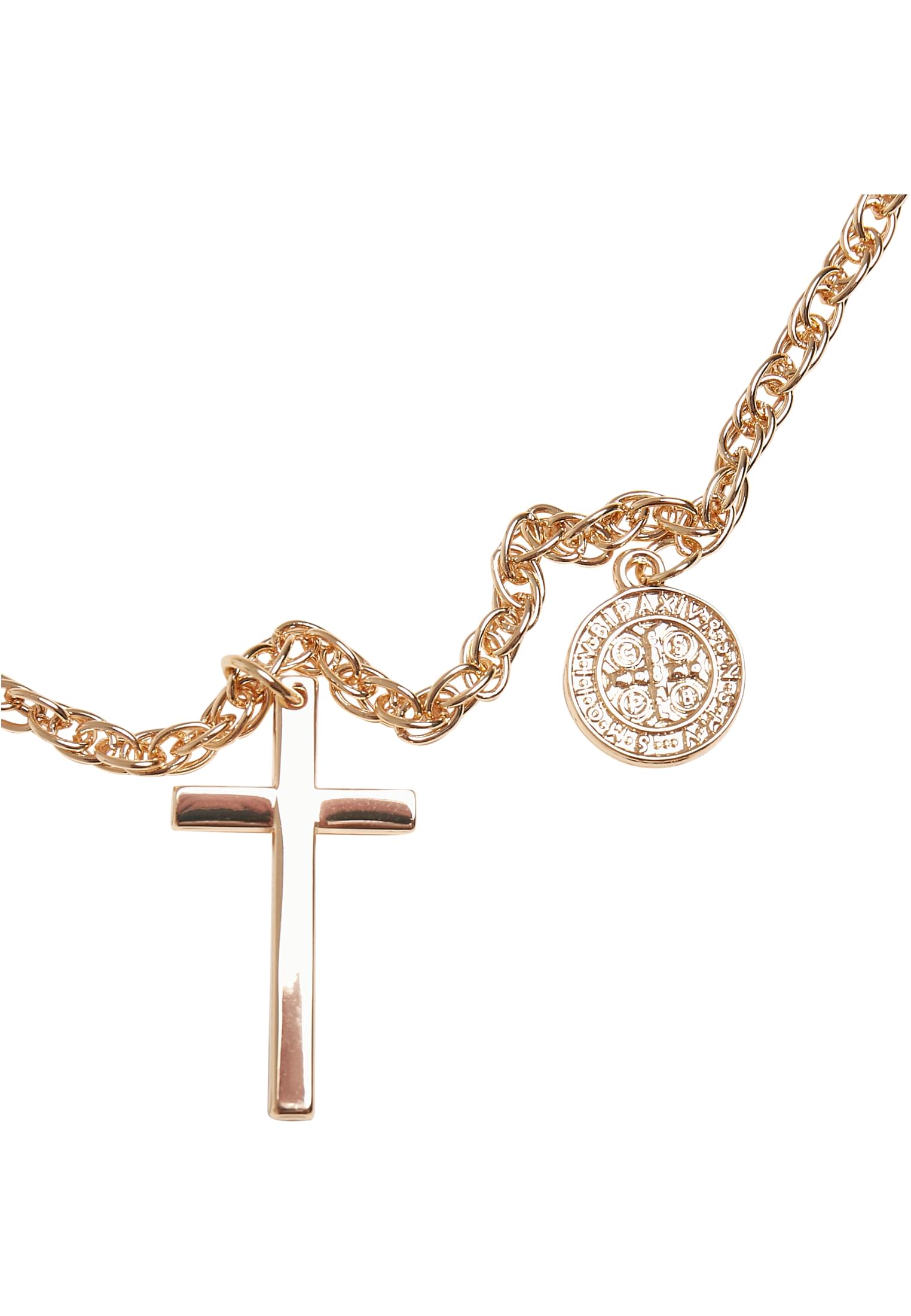 Mini Coin Cross Necklace | gold