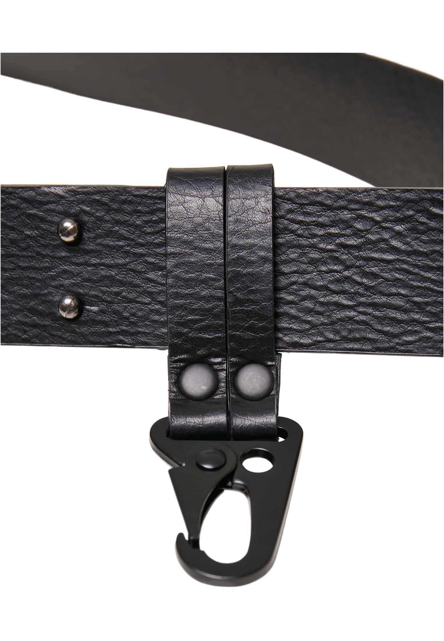 Imitation Leather Belt With Hook | black