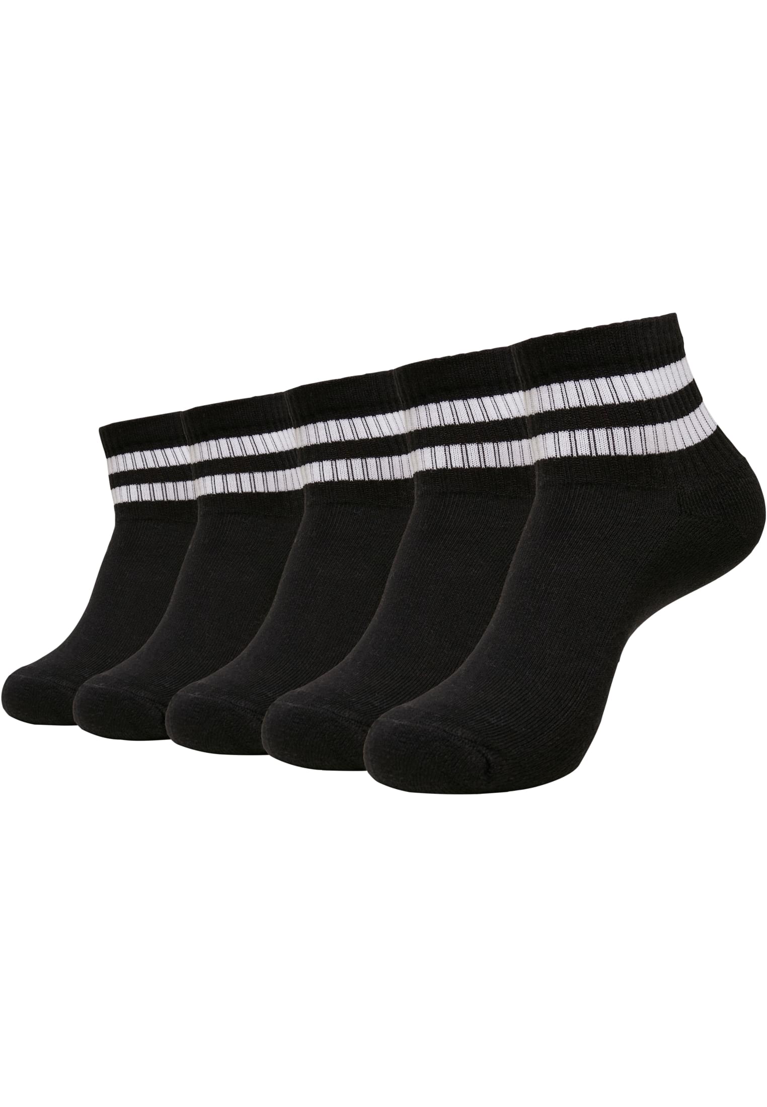 Sporty Half Cuff Logo Socks 5-Pack | black