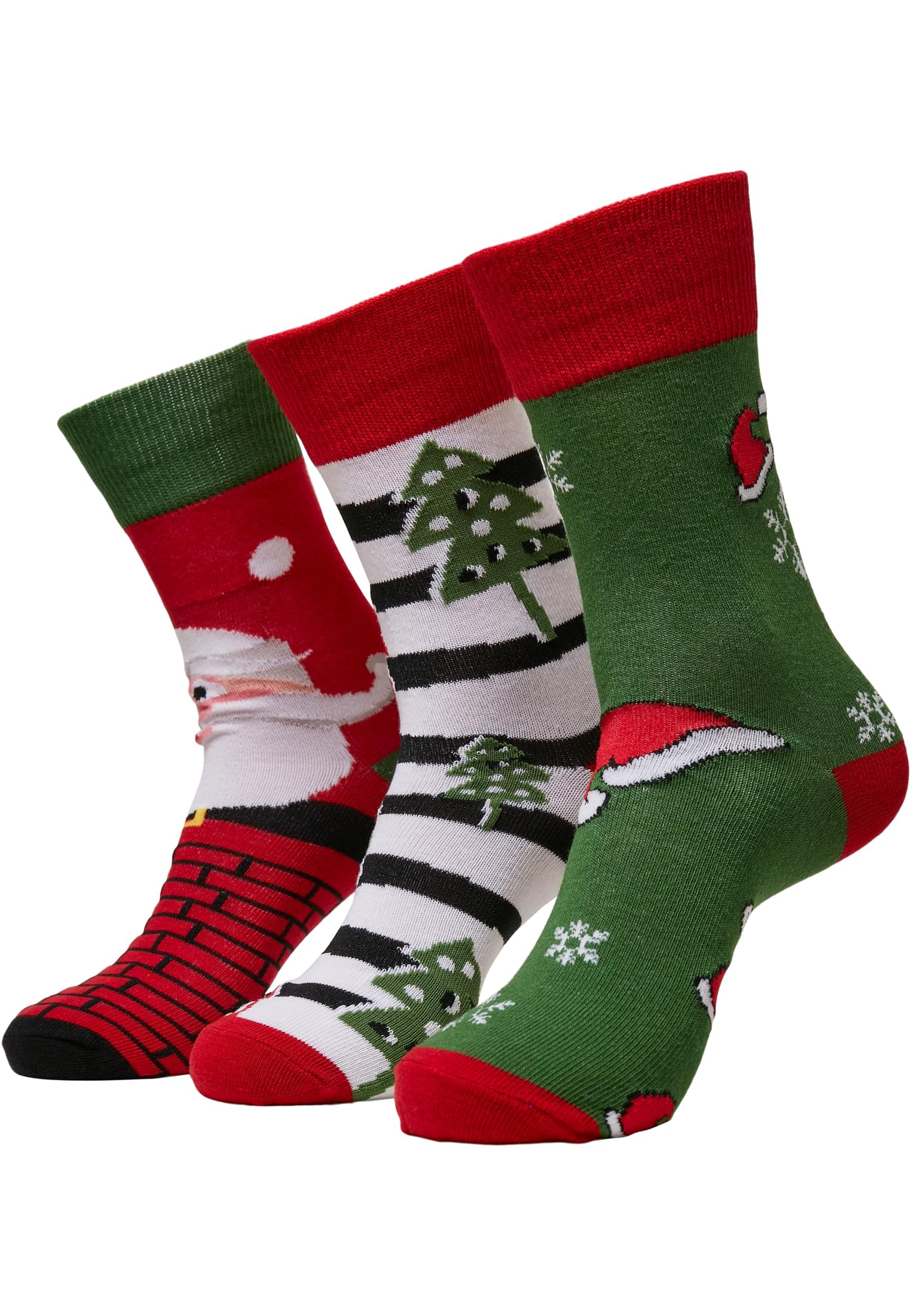 Stripe Santa Christmas Socks 3-Pack | multicolor