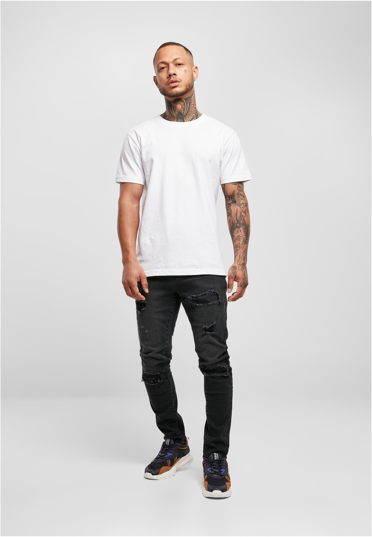 Heavy Destroyed Slim Fit Jeans | realblk heavy destroyed washed