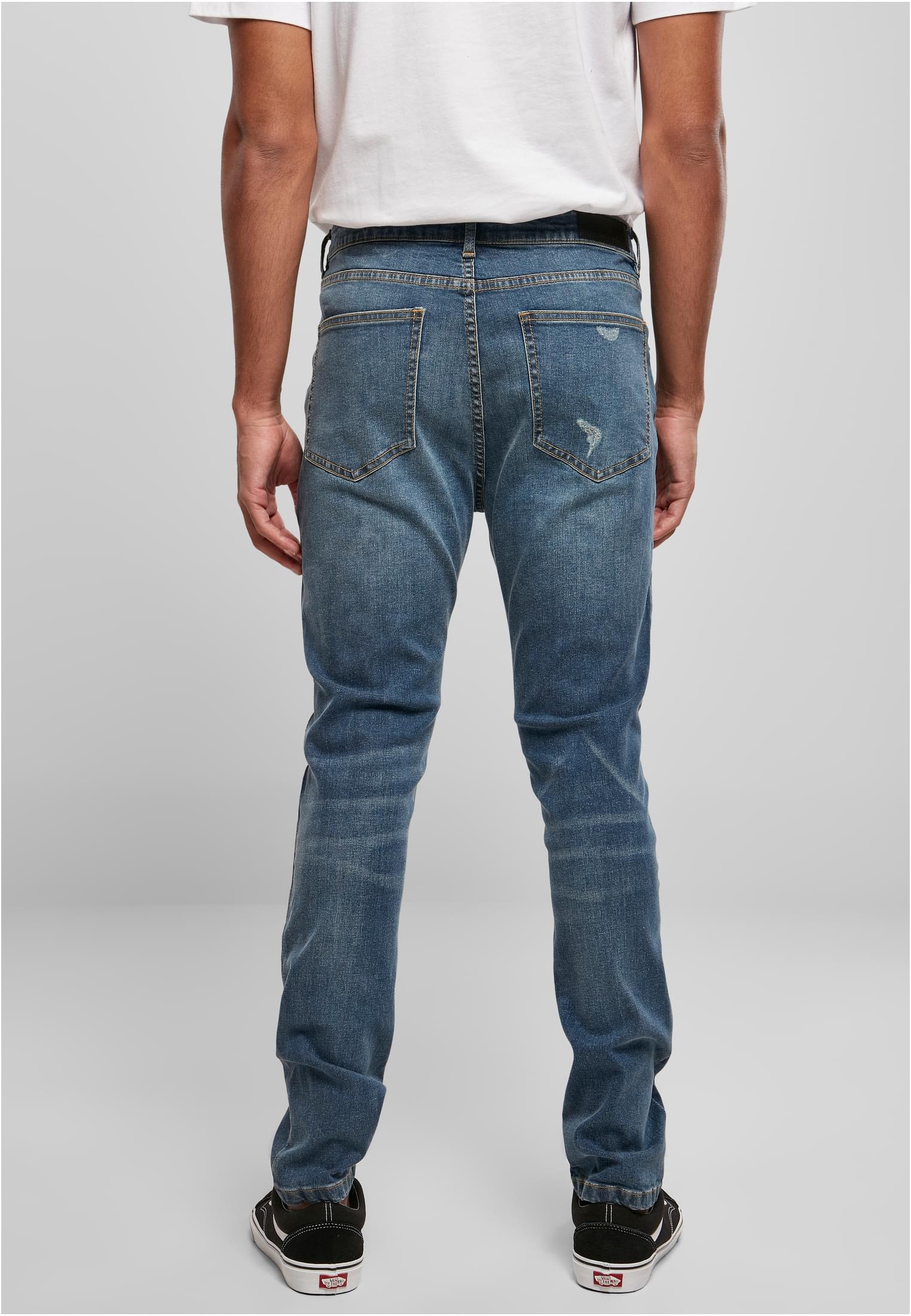 Heavy Destroyed Slim Fit Jeans | blue heavy destroyed washed