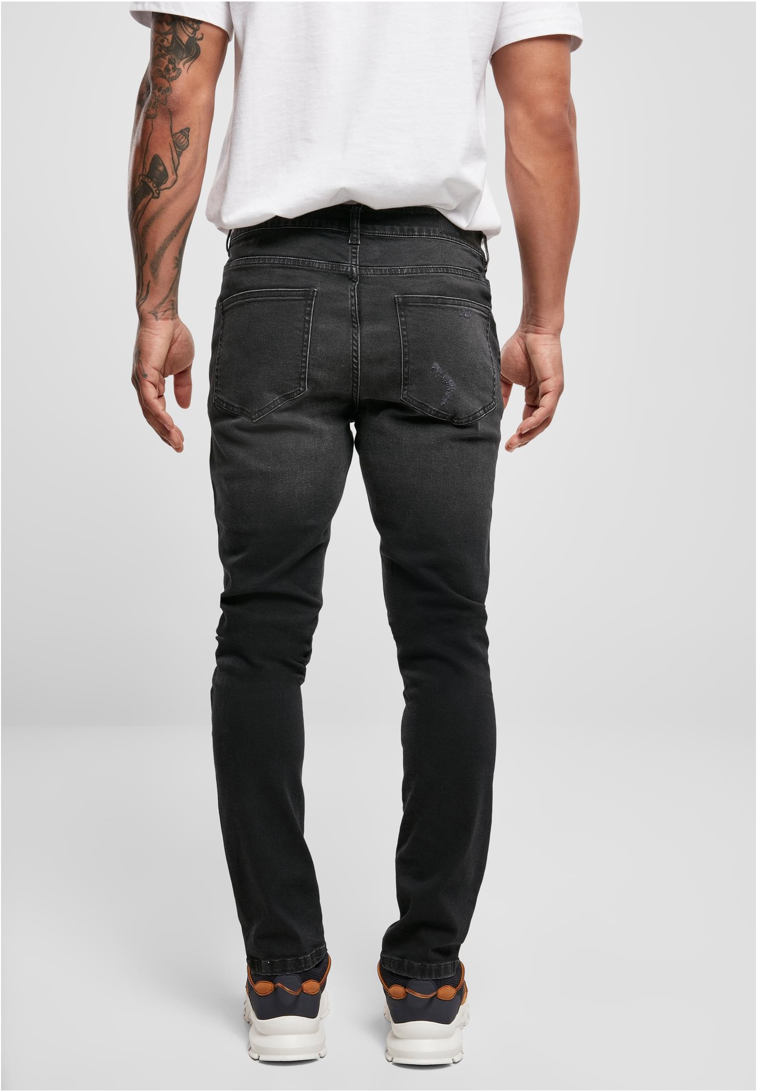 Heavy Destroyed Slim Fit Jeans | realblk heavy destroyed washed