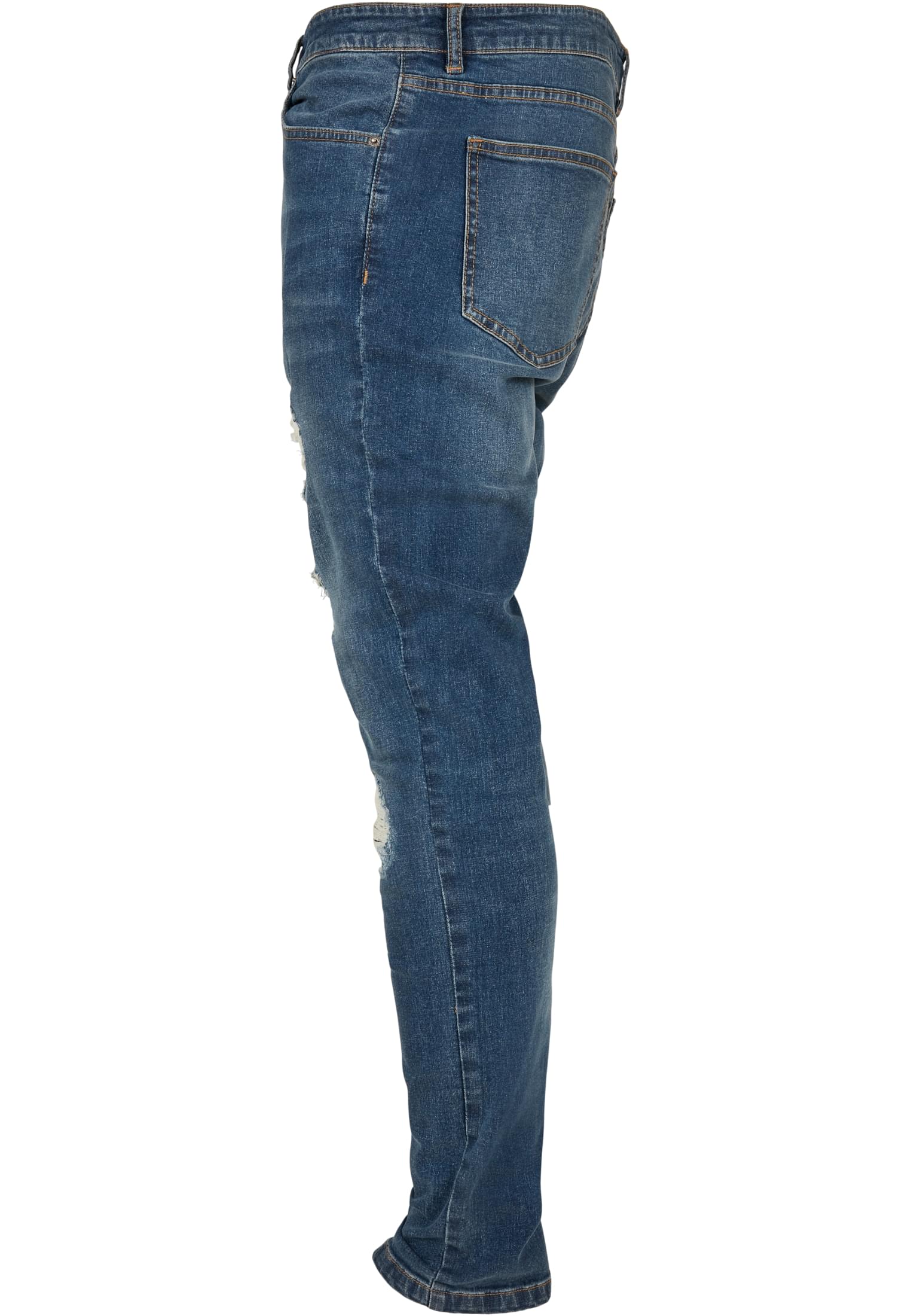 Heavy Destroyed Slim Fit Jeans | blue heavy destroyed washed