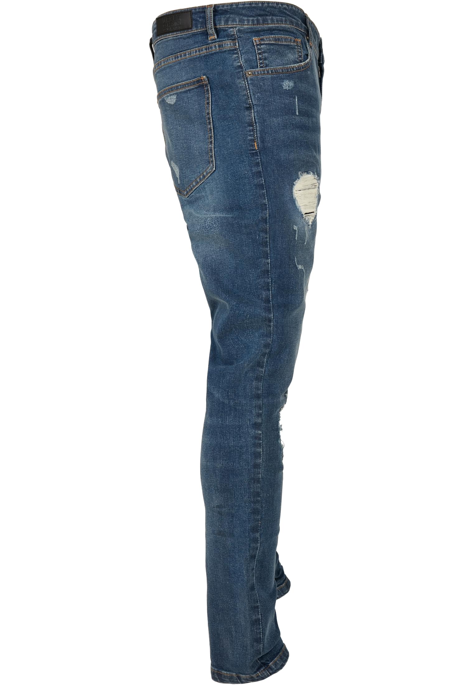 Heavy Destroyed Slim Fit Jeans | blue heavy destroyed washed