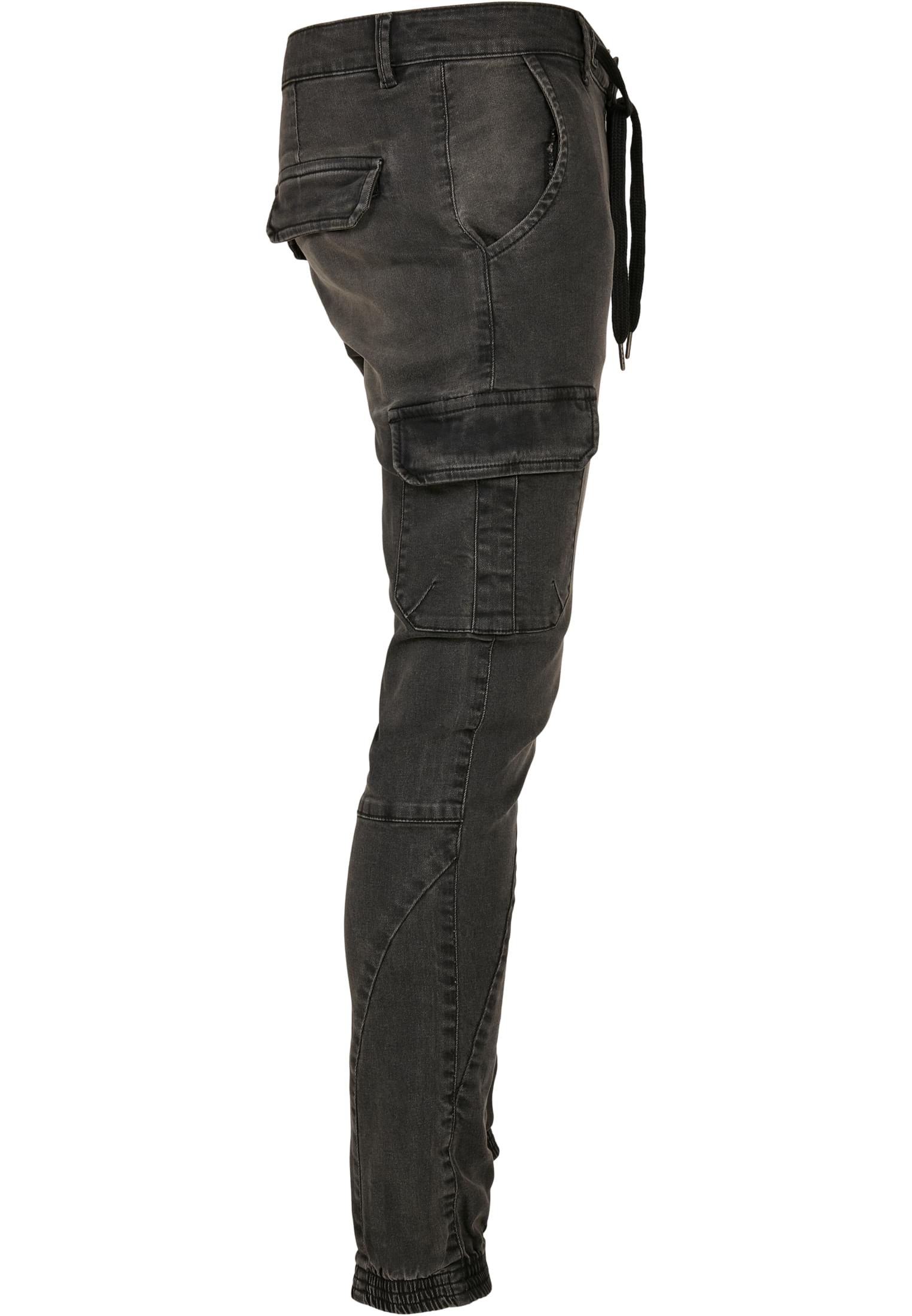 Denim Cargo Jogging Pants | real black washed