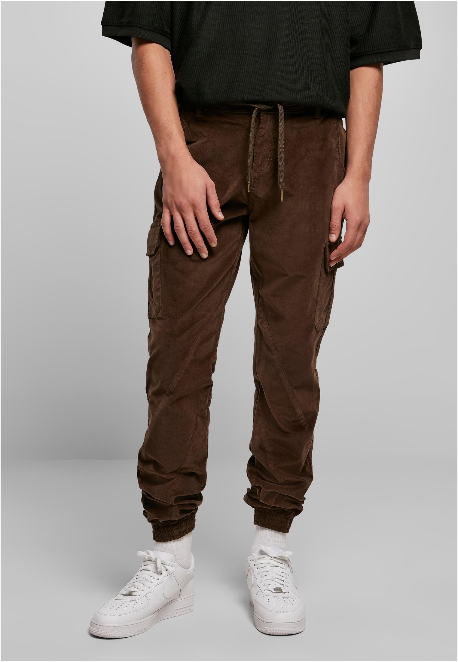 Corduroy Cargo Jogging Pants | darkolive