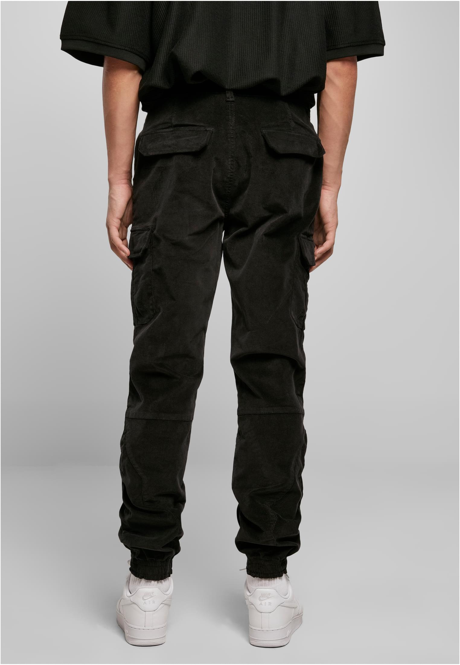 Corduroy Cargo Jogging Pants | black