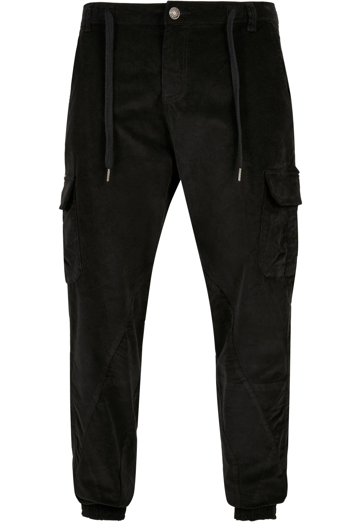 Corduroy Cargo Jogging Pants | black