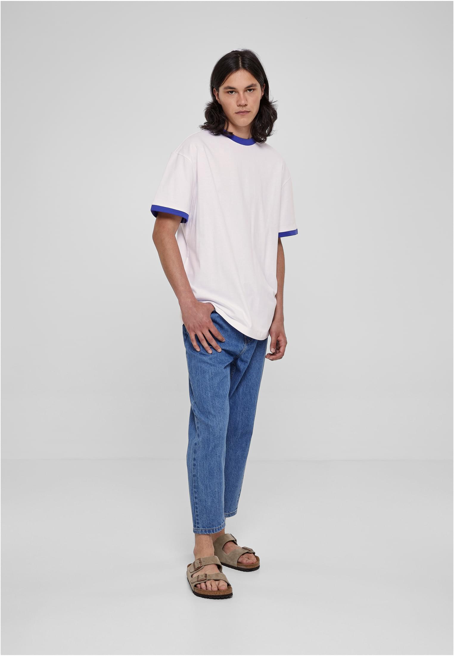 Oversized Ringer Tee | white/royal