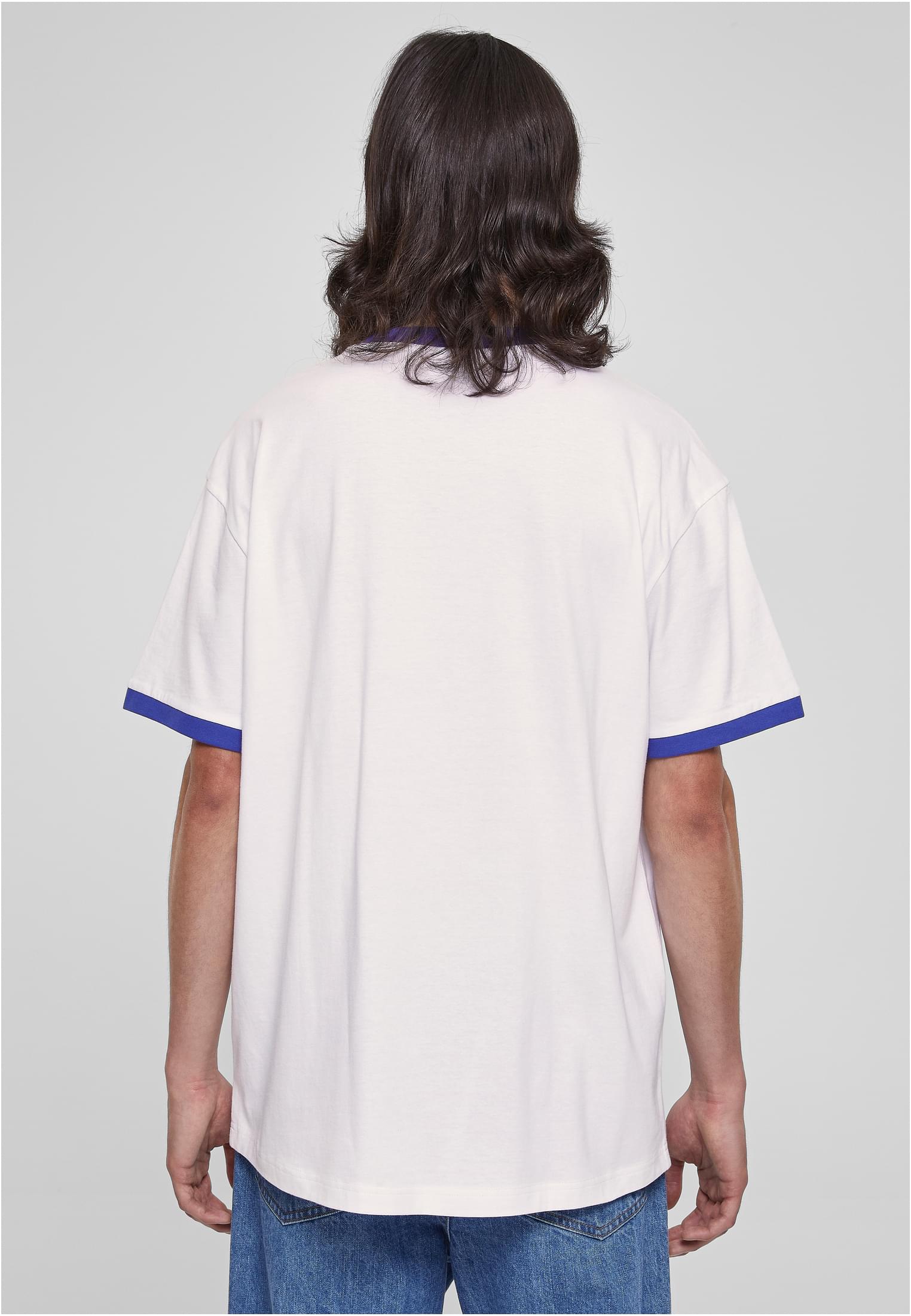 Oversized Ringer Tee | white/royal