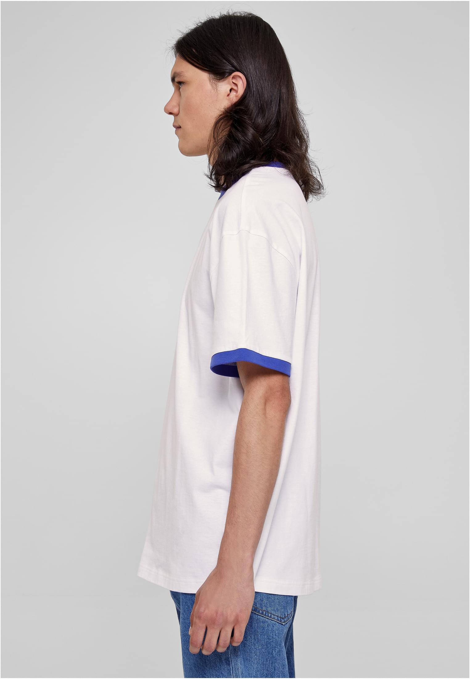 Oversized Ringer Tee | white/royal