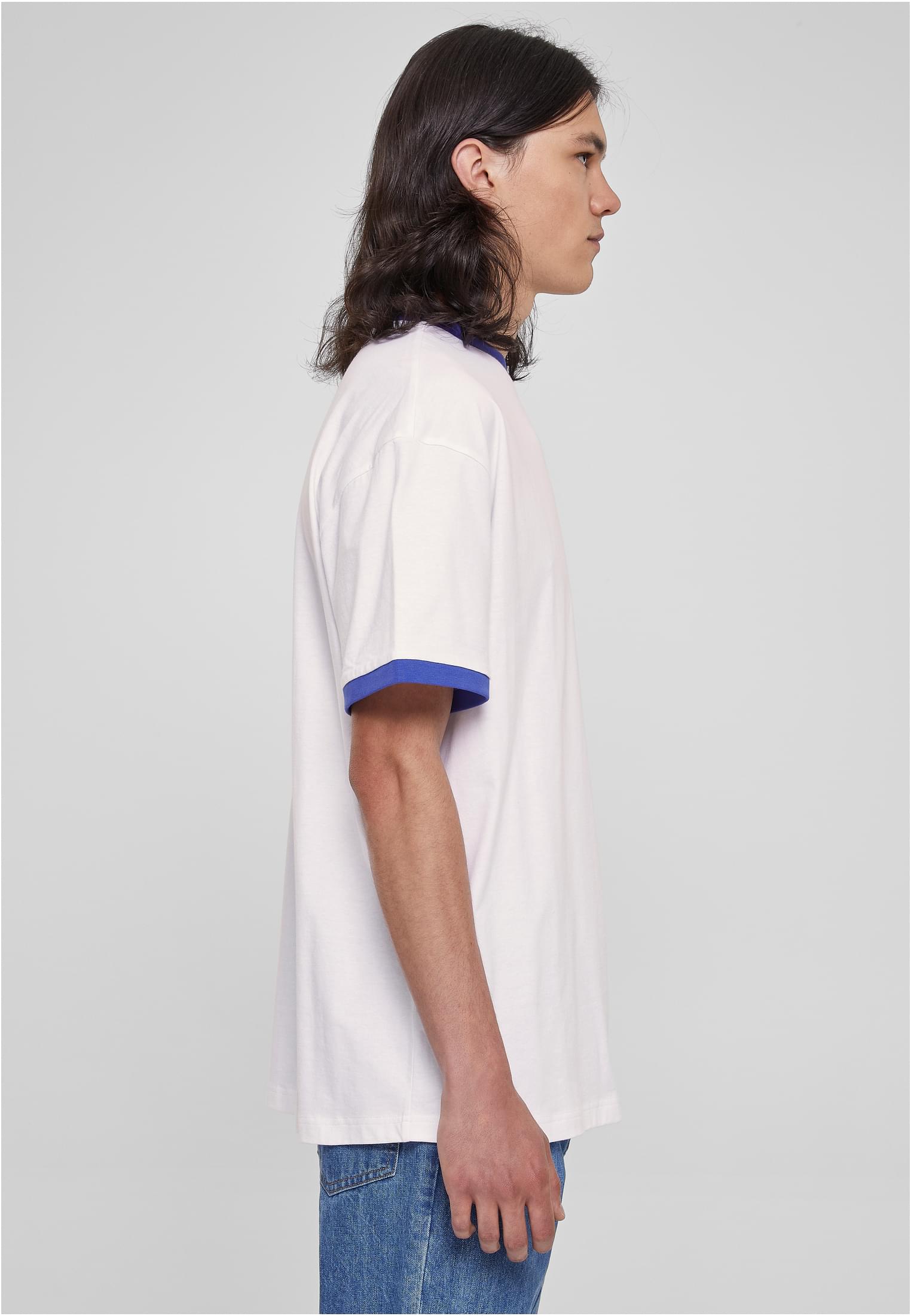 Oversized Ringer Tee | white/royal